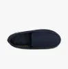 TEXTURED MOCC WITH STRIPE LINING Mens Moccasin Slippers Navy sold by House of Slippers