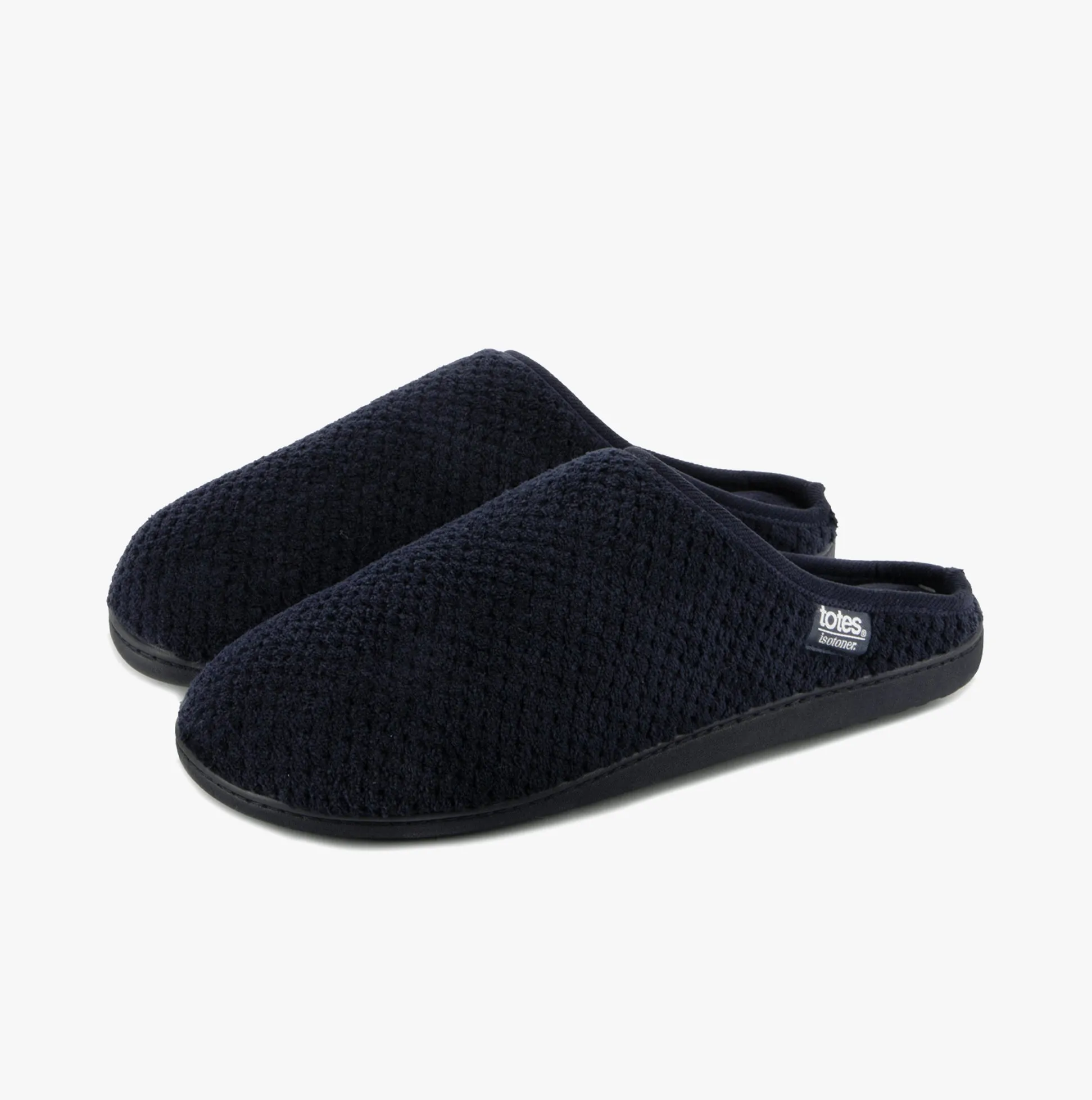 Totes Isotoner SWEPT BACK POPCORN MULE Mens Mule Slippers Navy sold by House of Slippers product image thumbnail 2