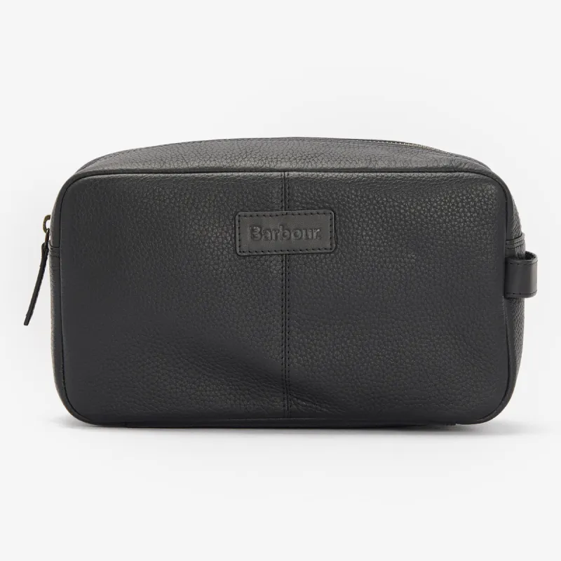 HIGHGATE LEATHER Mens Wash Bag Black sold by House of Slippers