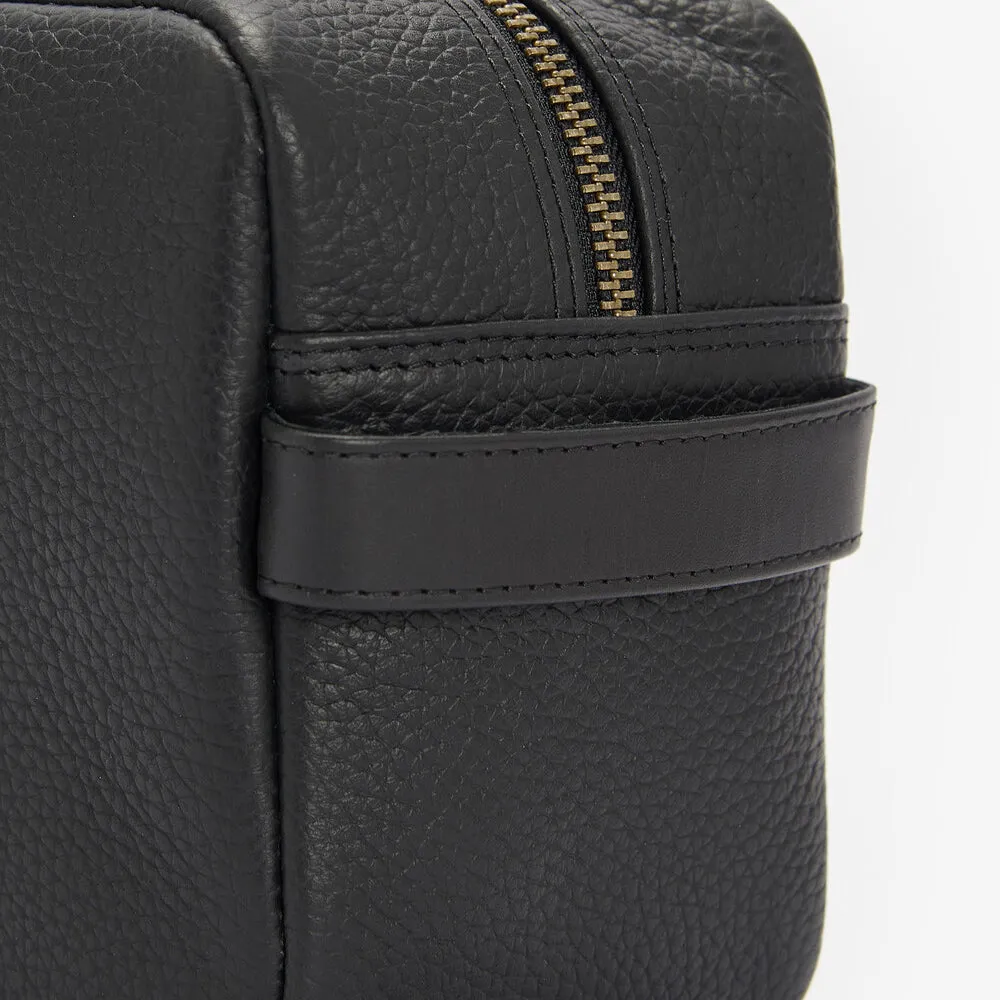 Barbour HIGHGATE LEATHER Mens Wash Bag Black sold by House of Slippers product image thumbnail 4