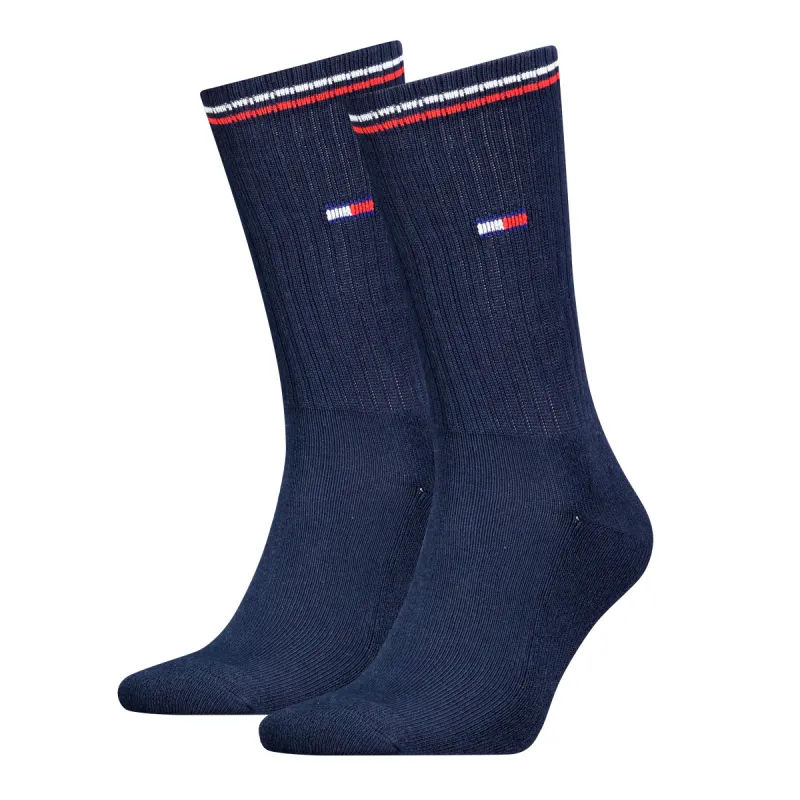 Tommy Hilfiger 2 Pack Trainer Mens Crew Socks Navy sold by House of Slippers