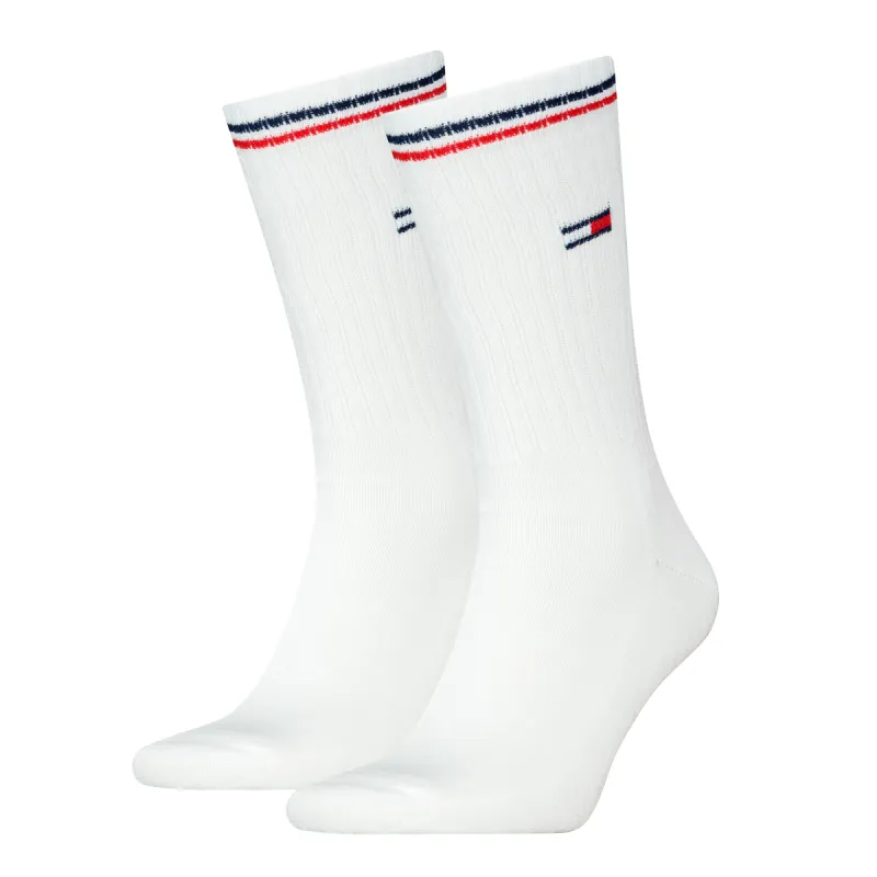 Tommy Hilfiger 2 Pack Trainer Mens Crew Socks White sold by House of Slippers