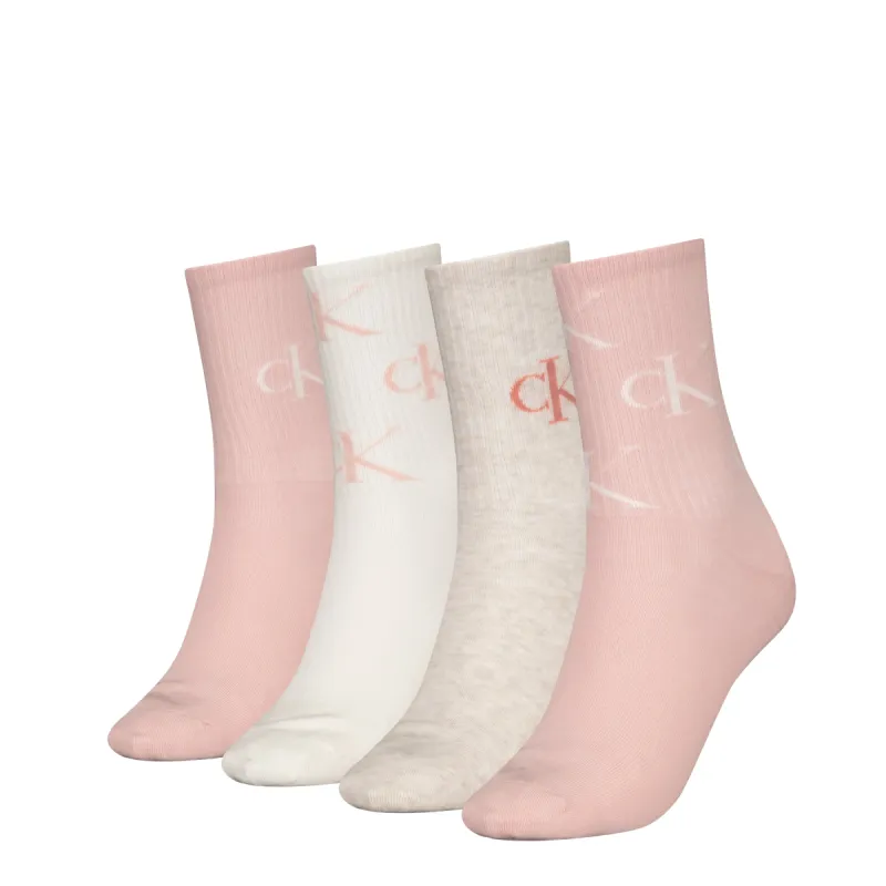 4 Pack Giftboxed Trainer Womens Crew Socks Peach Combo sold by House of Slippers