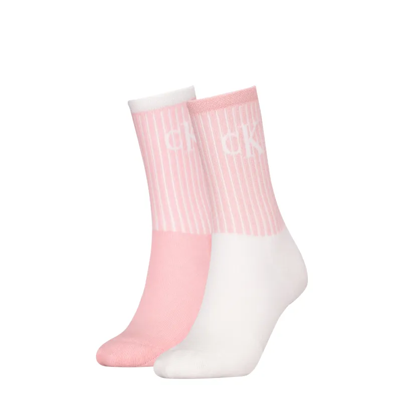 Calvin Klein 2 Pack Trainer Womens Crew Socks Pink sold by House of Slippers