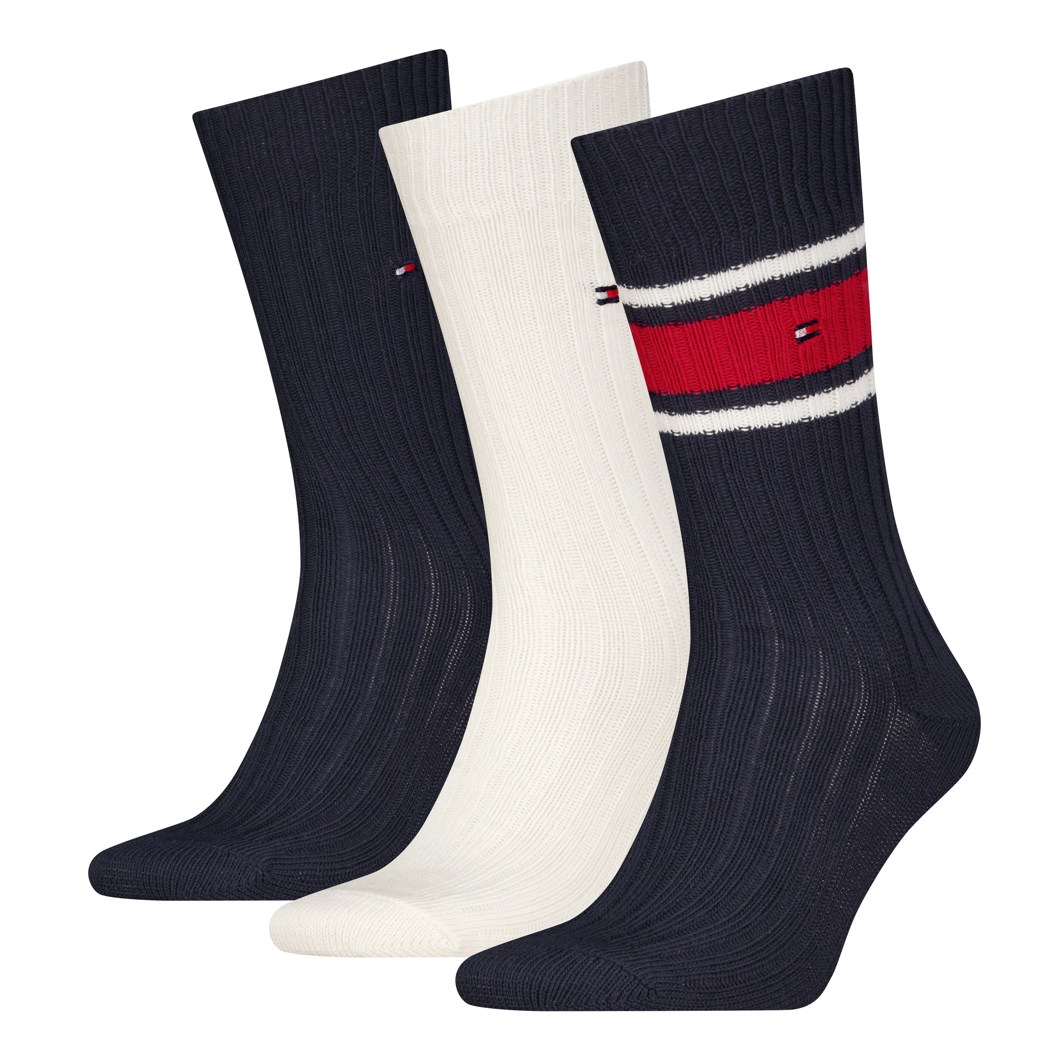 Tommy Hilfiger 3 Pack Giftboxed Classic Mens Crew Socks Navy sold by House of Slippers