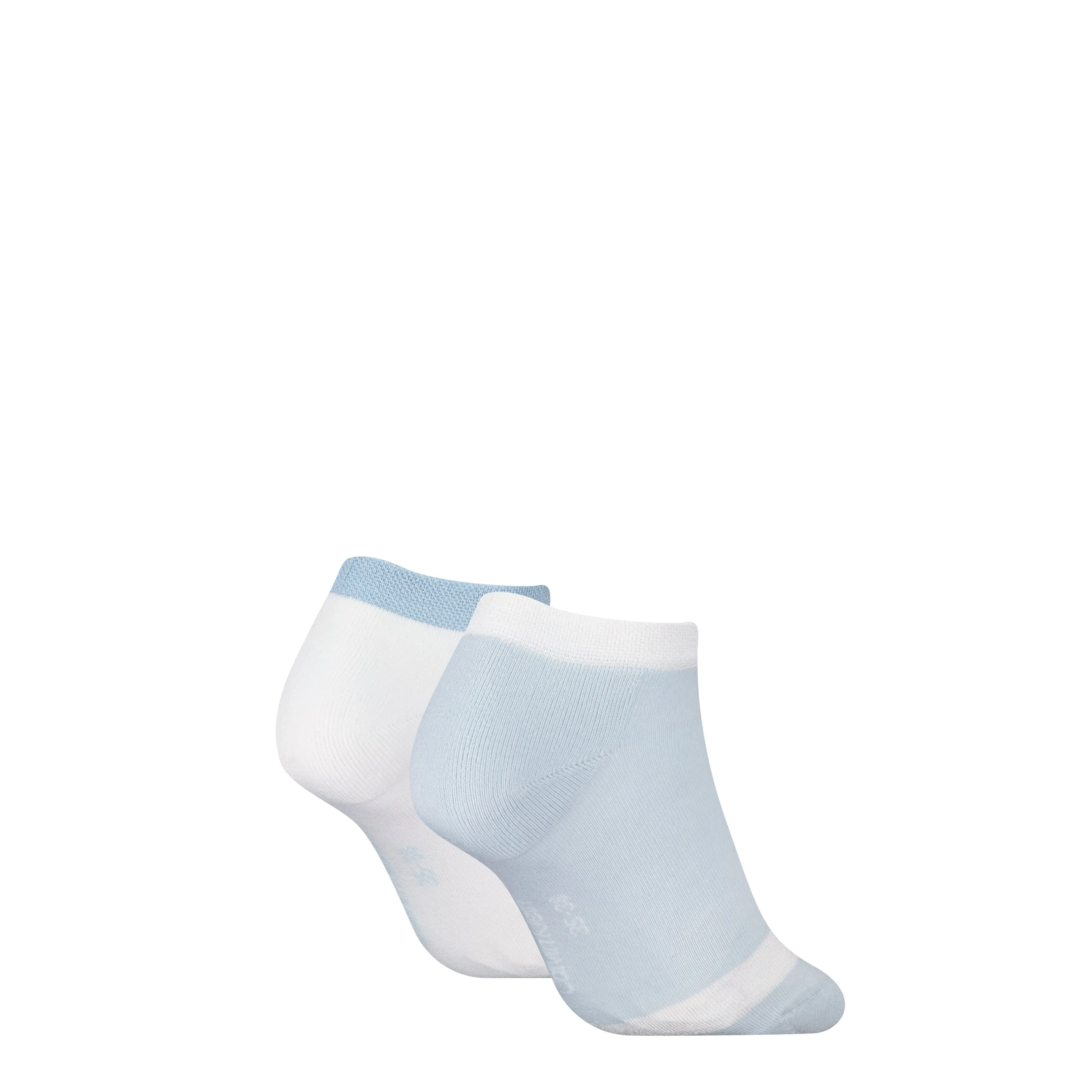 Calvin Klein 2 Pack Trainer Womens Ankle Socks Blue/White sold by House of Slippers product image thumbnail 2