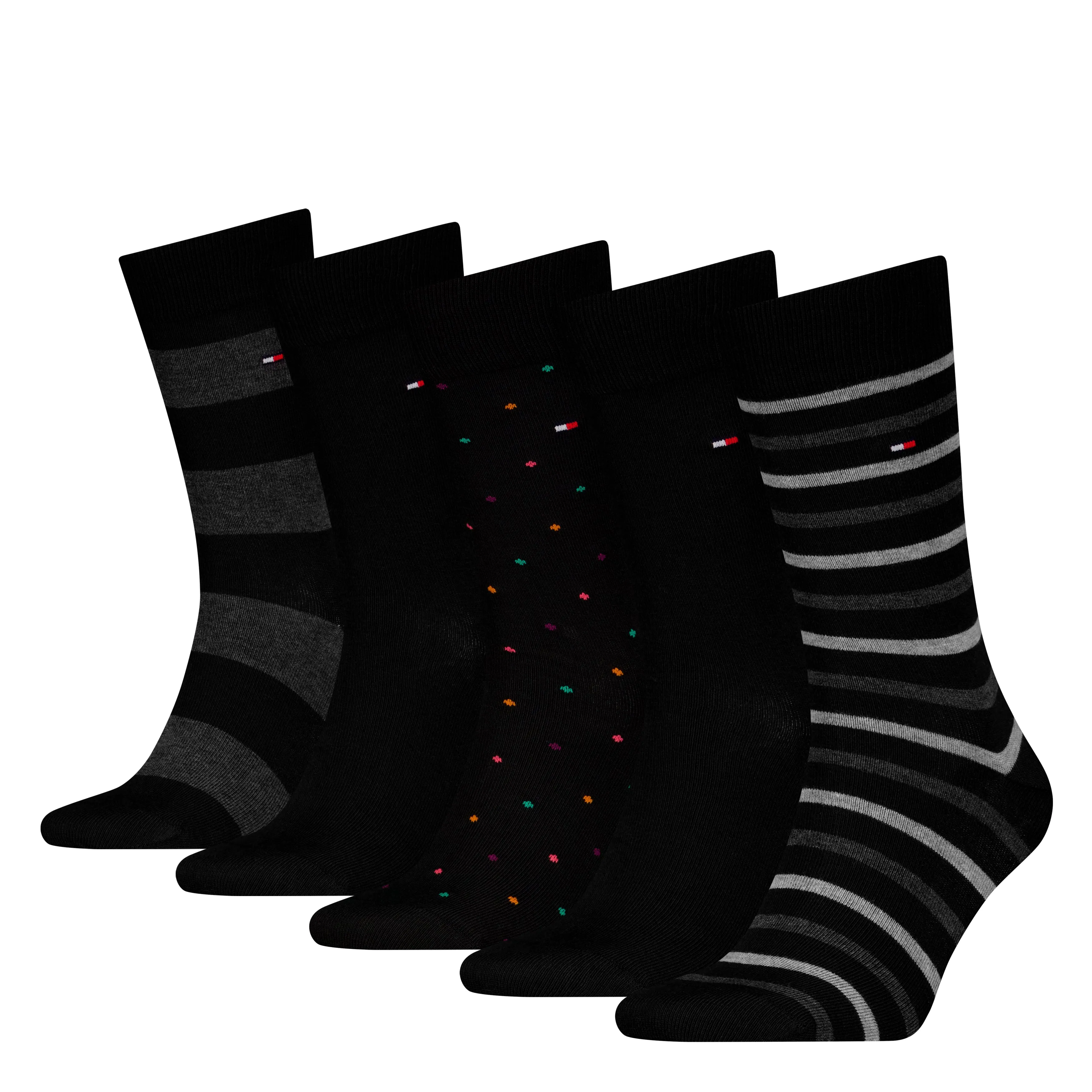 Tommy Hilfiger 5 Pack Giftboxed Classic Mens Crew Socks Black sold by House of Slippers