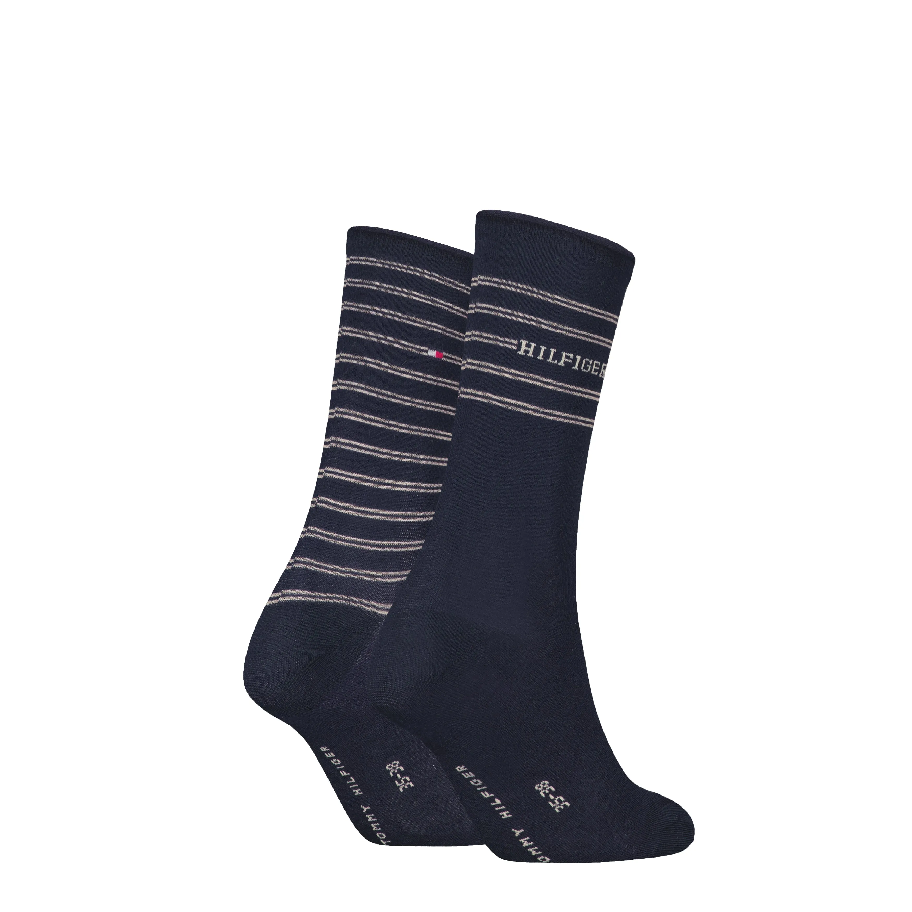 Tommy Hilfiger 2 Pack Stripe Womens Crew Socks Navy sold by House of Slippers product image thumbnail 2