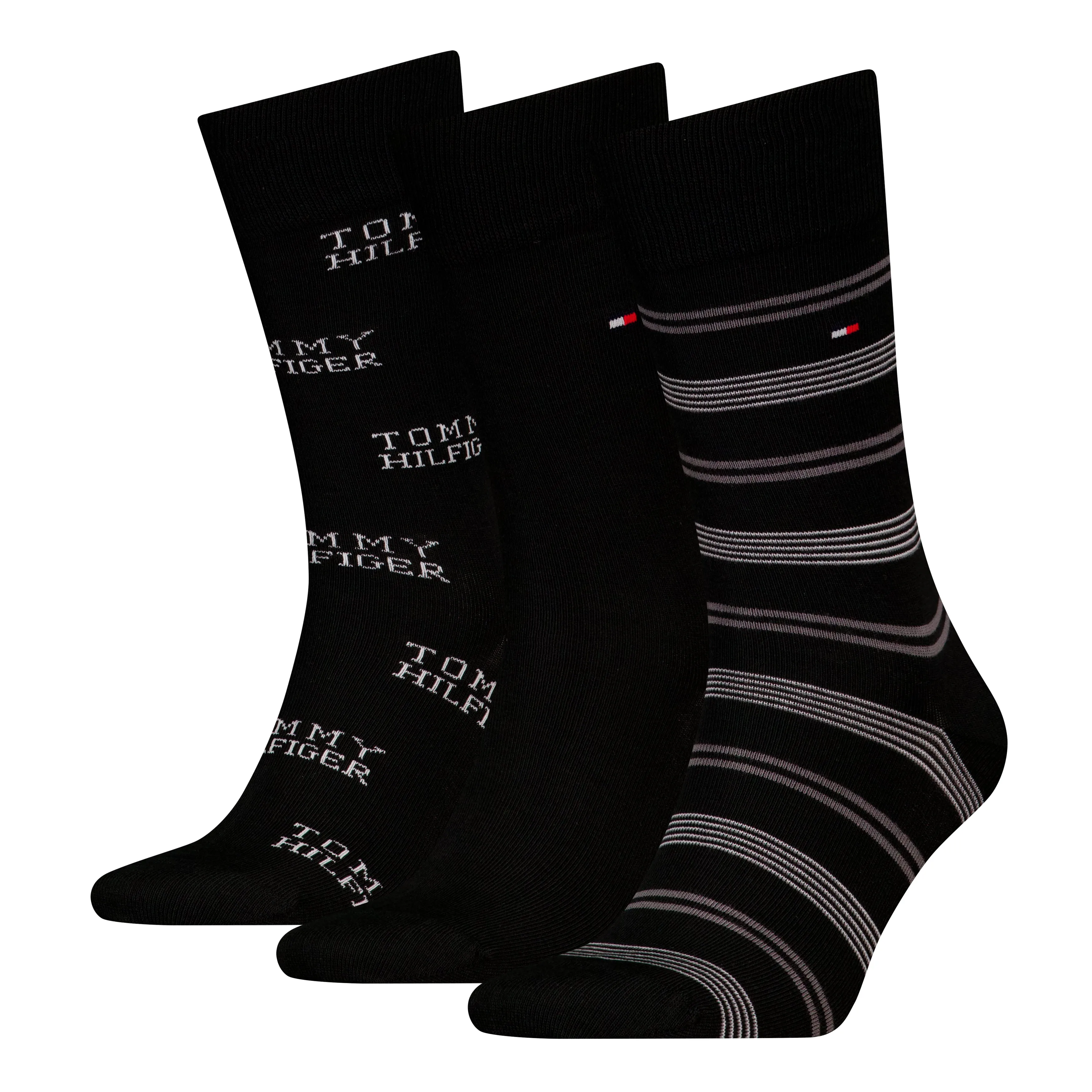 Tommy Hilfiger 3 Pack Giftboxed Classic Mens Crew Socks Black sold by House of Slippers