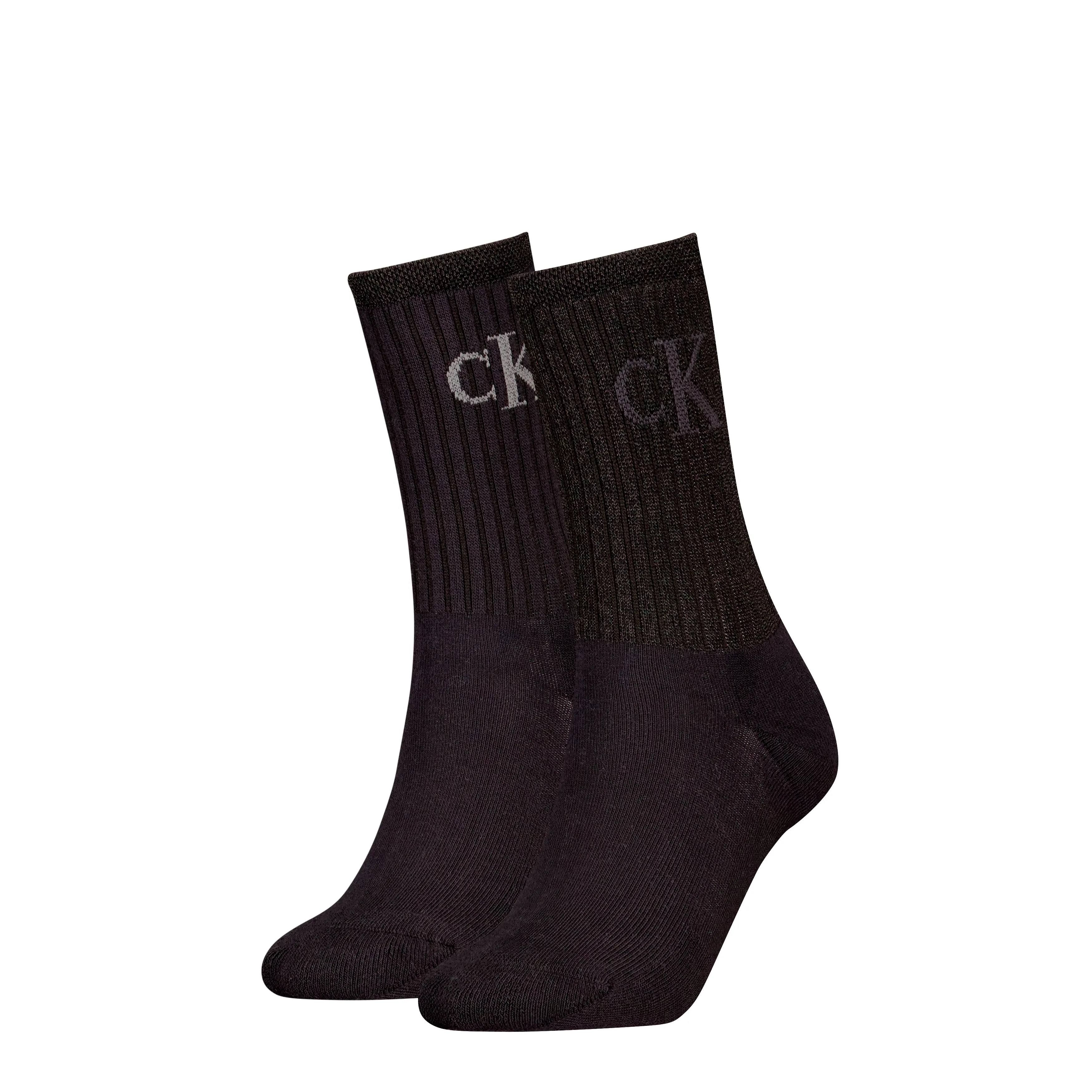 Calvin Klein 2 Pack Trainer Womens Crew Socks Black sold by House of Slippers