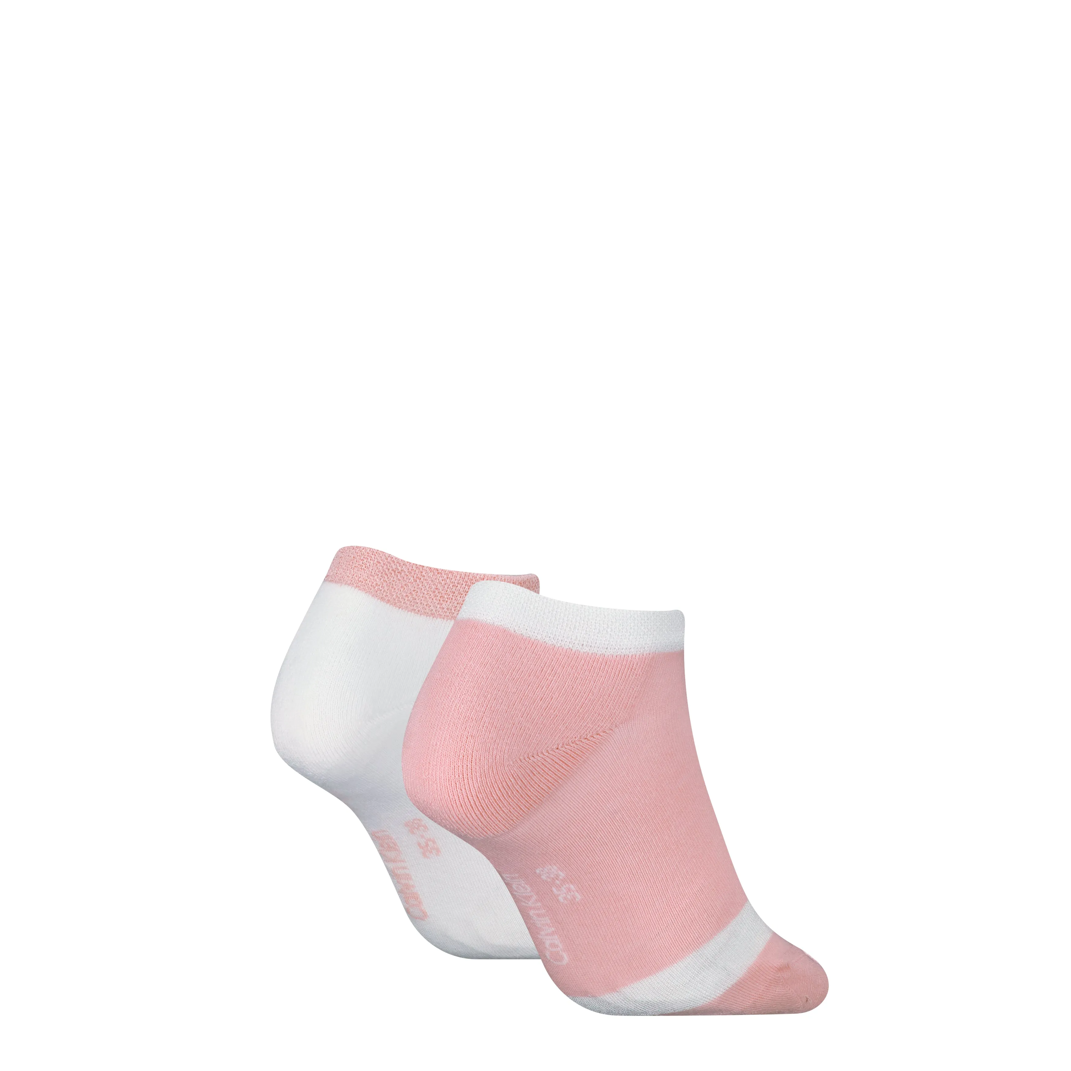 Calvin Klein 2 Pack Trainer Womens Ankle Socks Pink/White sold by House of Slippers product image thumbnail 2