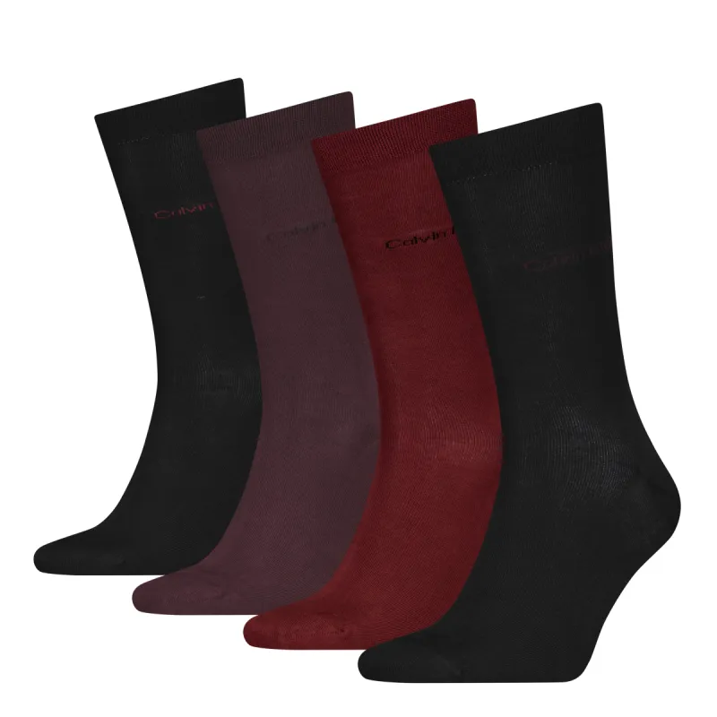 4 Pack Giftboxed Classic Mens Crew Socks Red Combo sold by House of Slippers