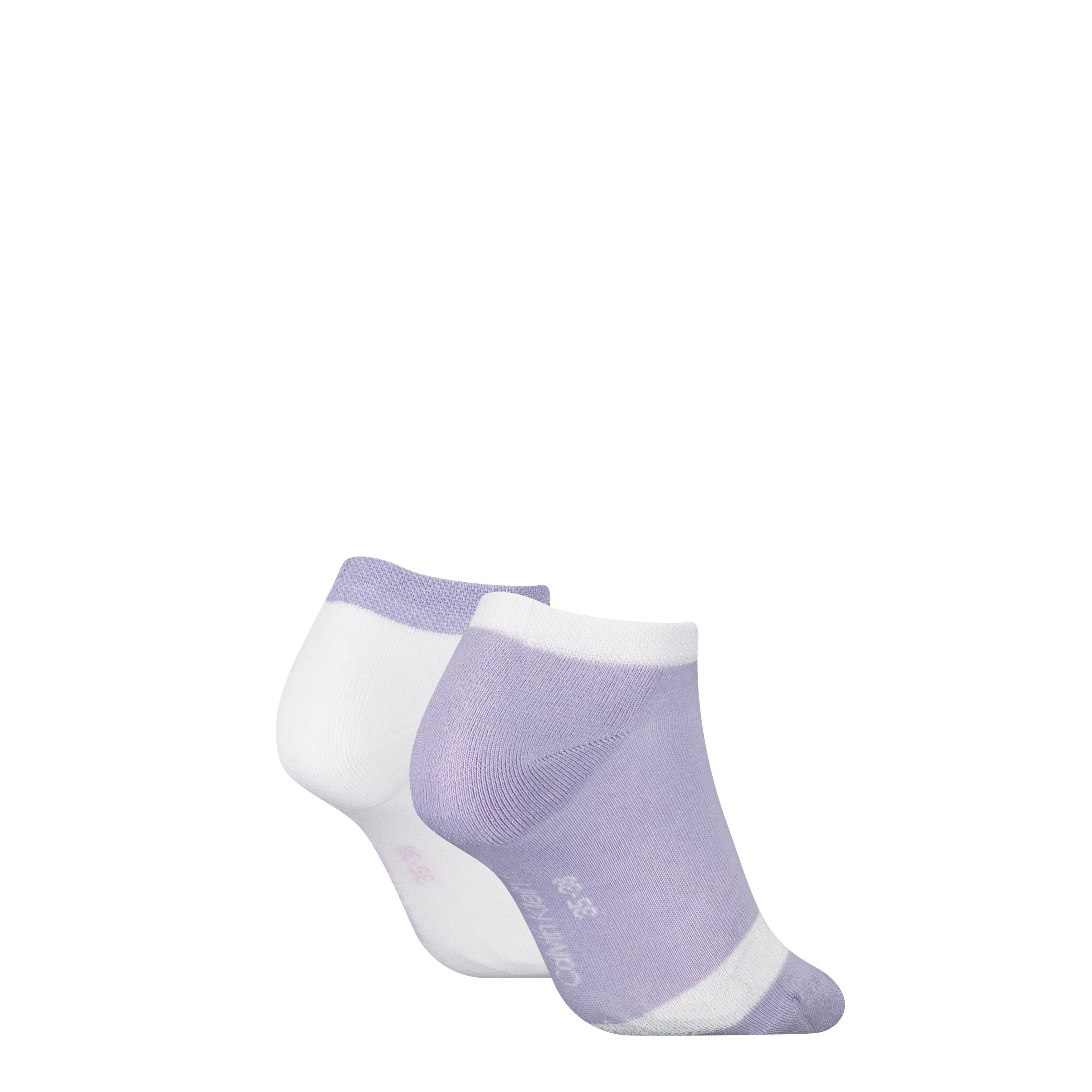 Calvin Klein 2 Pack Trainer Womens Ankle Socks Lilac/White sold by House of Slippers product image thumbnail 2