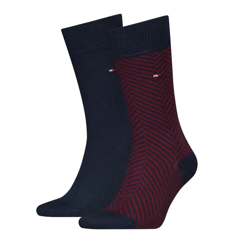 Tommy Hilfiger 2 Pack Classic Mens Crew Socks Navy made by Tommy Hilfiger