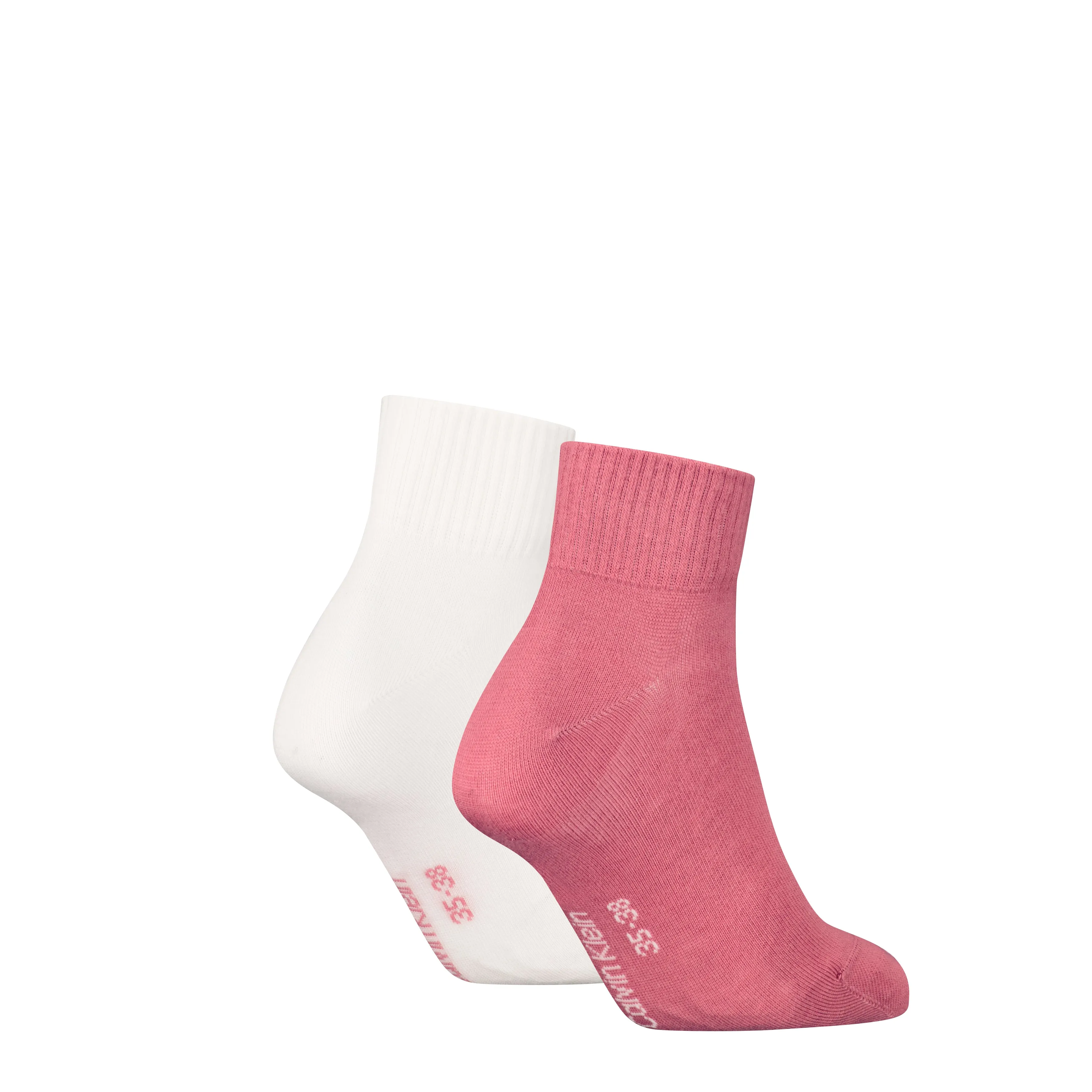 Calvin Klein 2 Pack Logo Trainer Womens Ankle Socks Pink sold by House of Slippers product image thumbnail 2