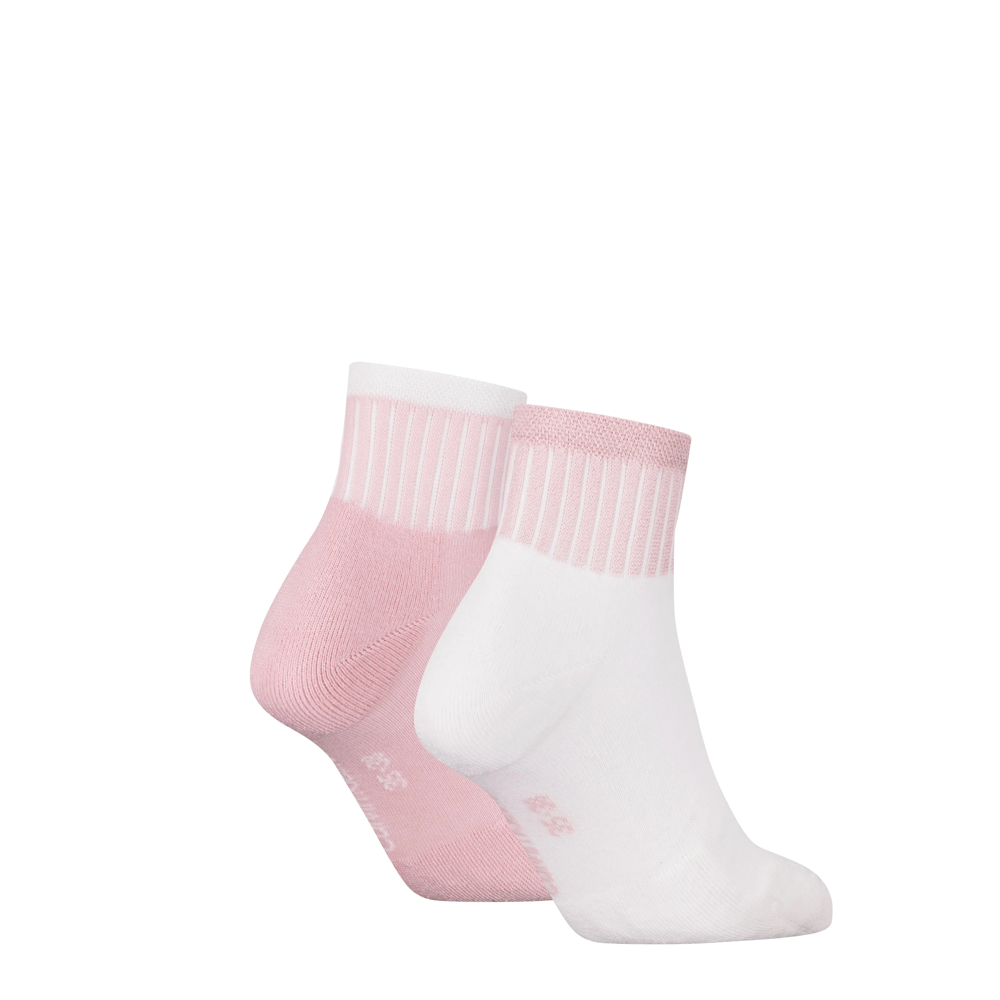 Calvin Klein 2 Pack Trainer Womens Ankle Socks Pink/White sold by House of Slippers product image thumbnail 2