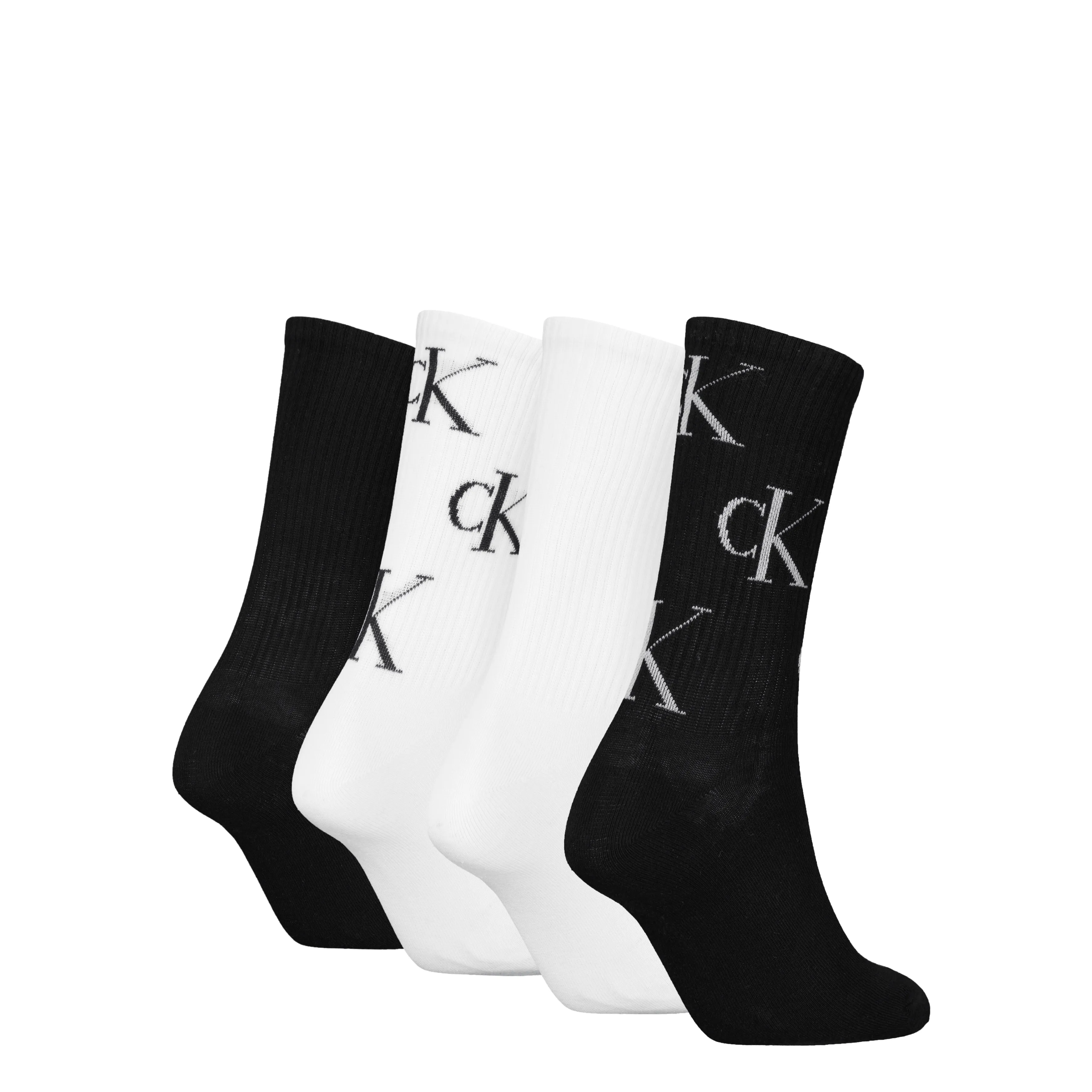 Calvin Klein 4 Pack Giftboxed Trainer Womens Crew Socks Black/White sold by House of Slippers product image thumbnail 3