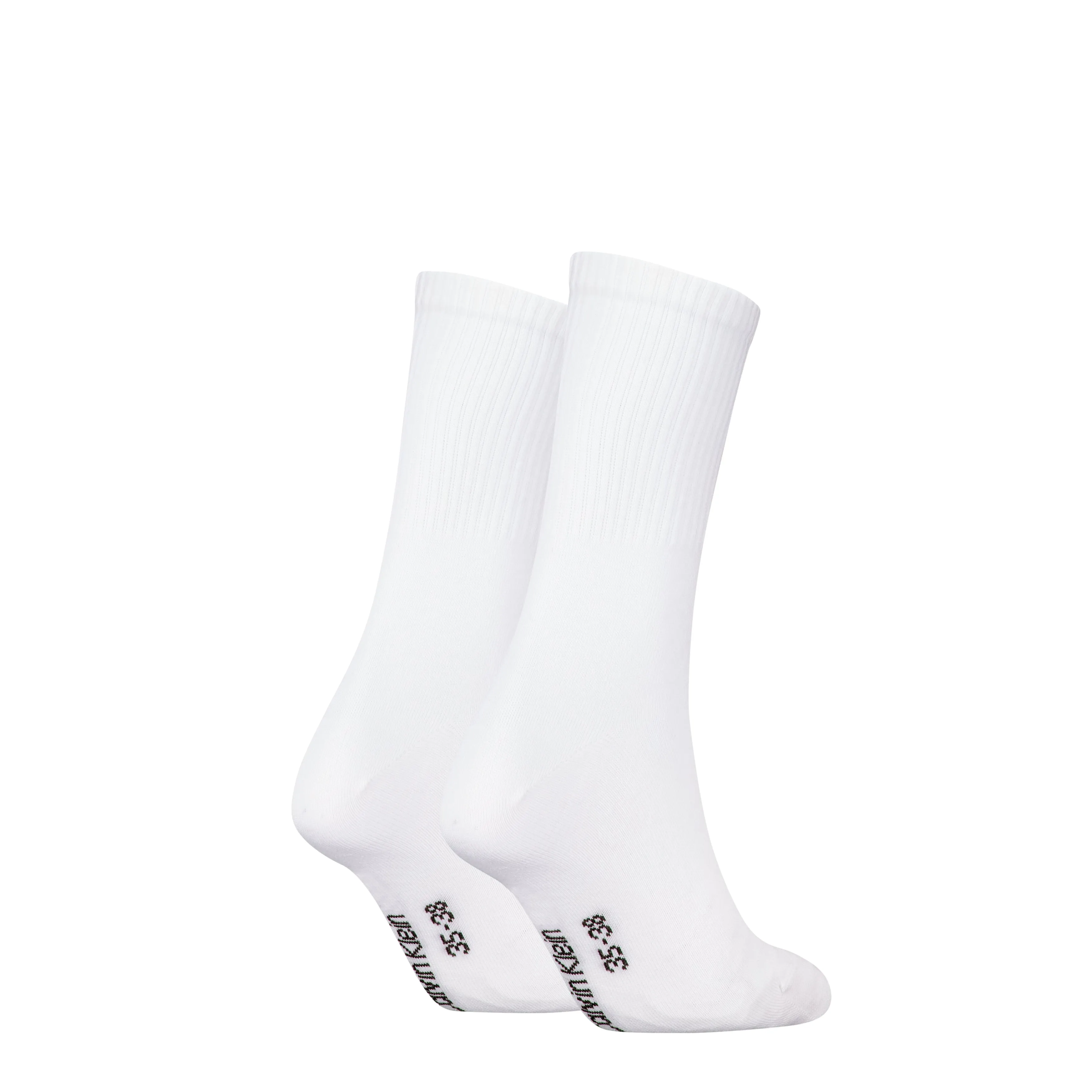 Calvin Klein 2 Pack Logo Trainer Womens Crew Socks White sold by House of Slippers product image thumbnail 2