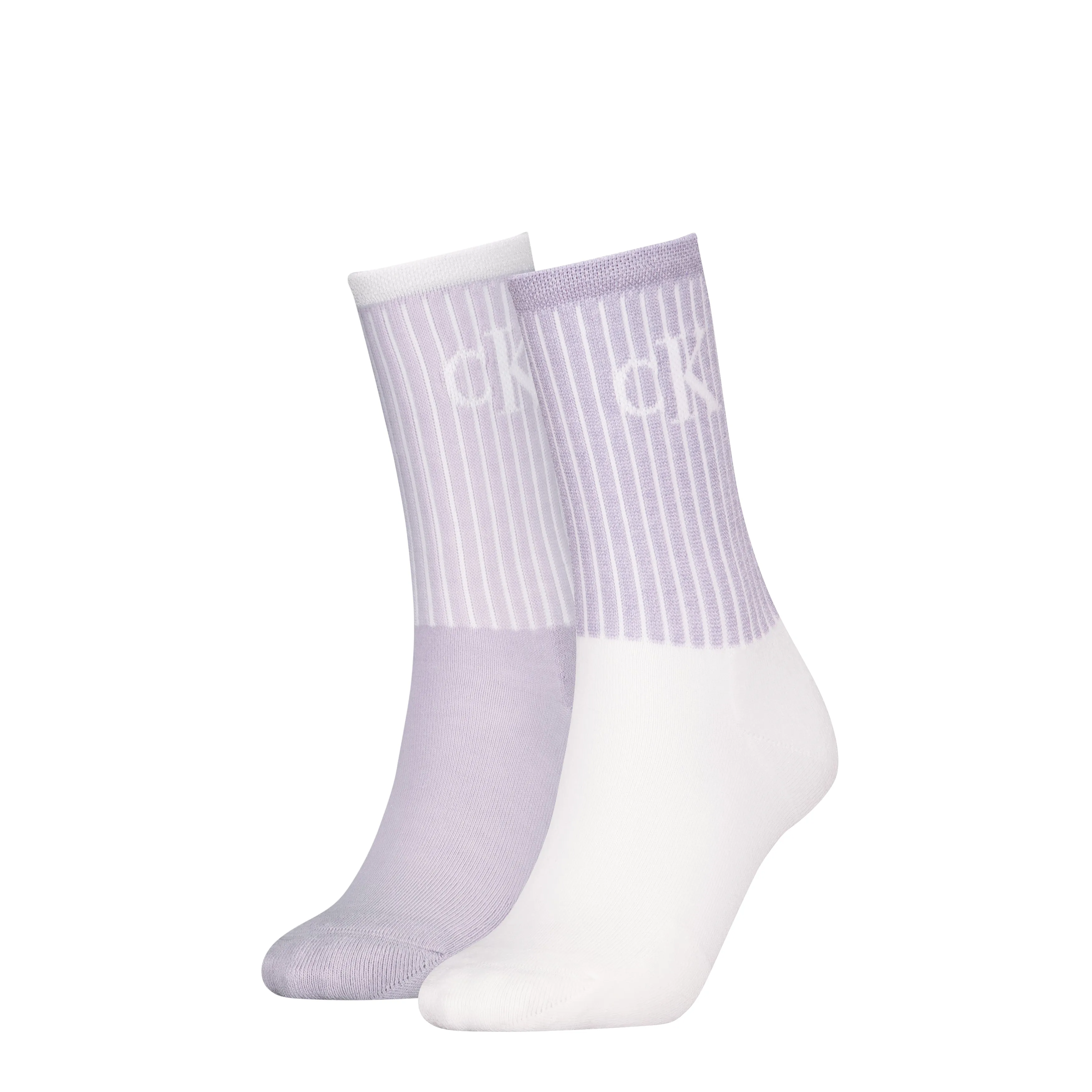 Calvin Klein 2 Pack Trainer Womens Crew Socks Lilac sold by House of Slippers