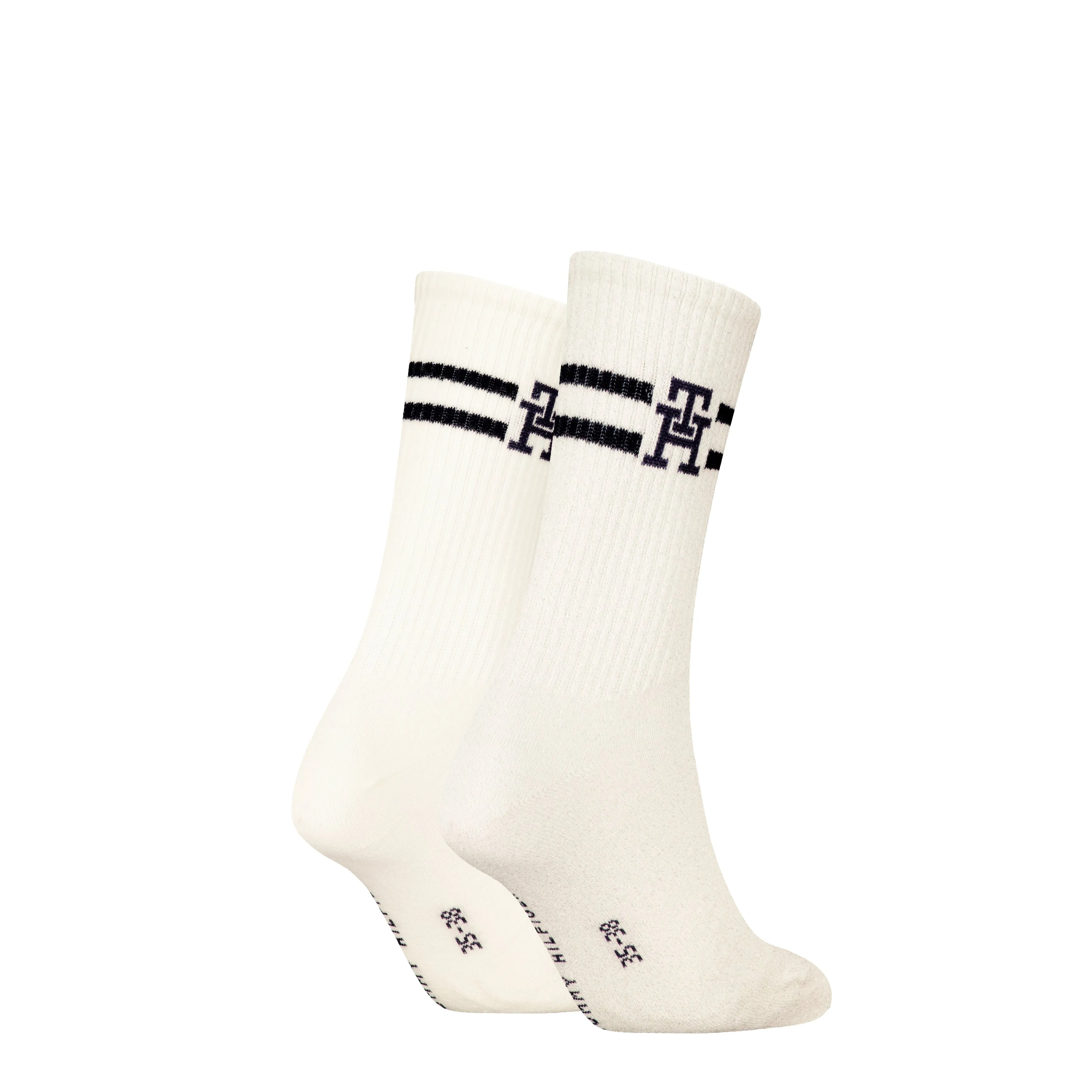 Tommy Hilfiger 2 Pack Trainer Womens Crew Socks White sold by House of Slippers product image thumbnail 2