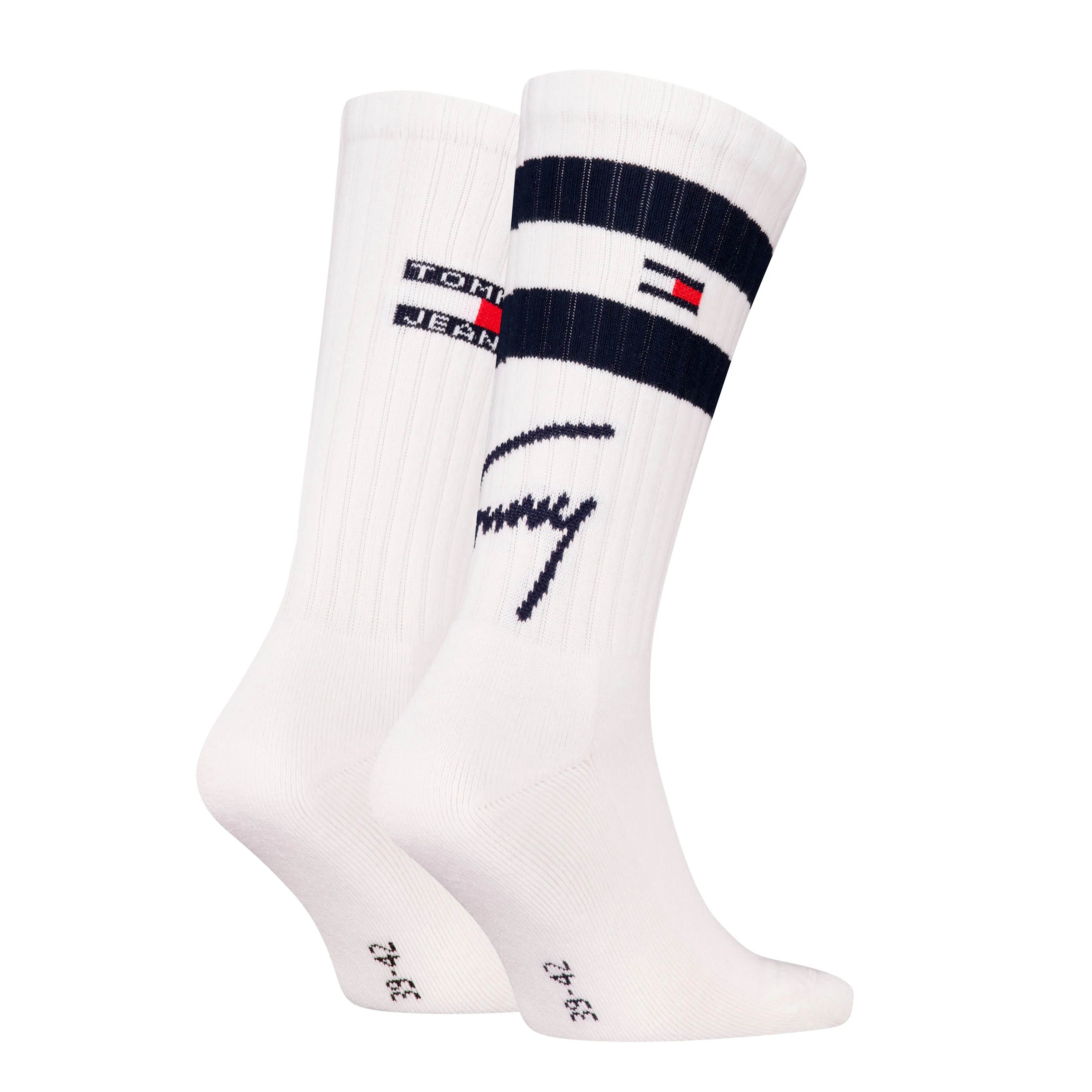 Tommy Hilfiger 2 Pack Trainer Signature Mens Crew Socks White sold by House of Slippers product image thumbnail 2