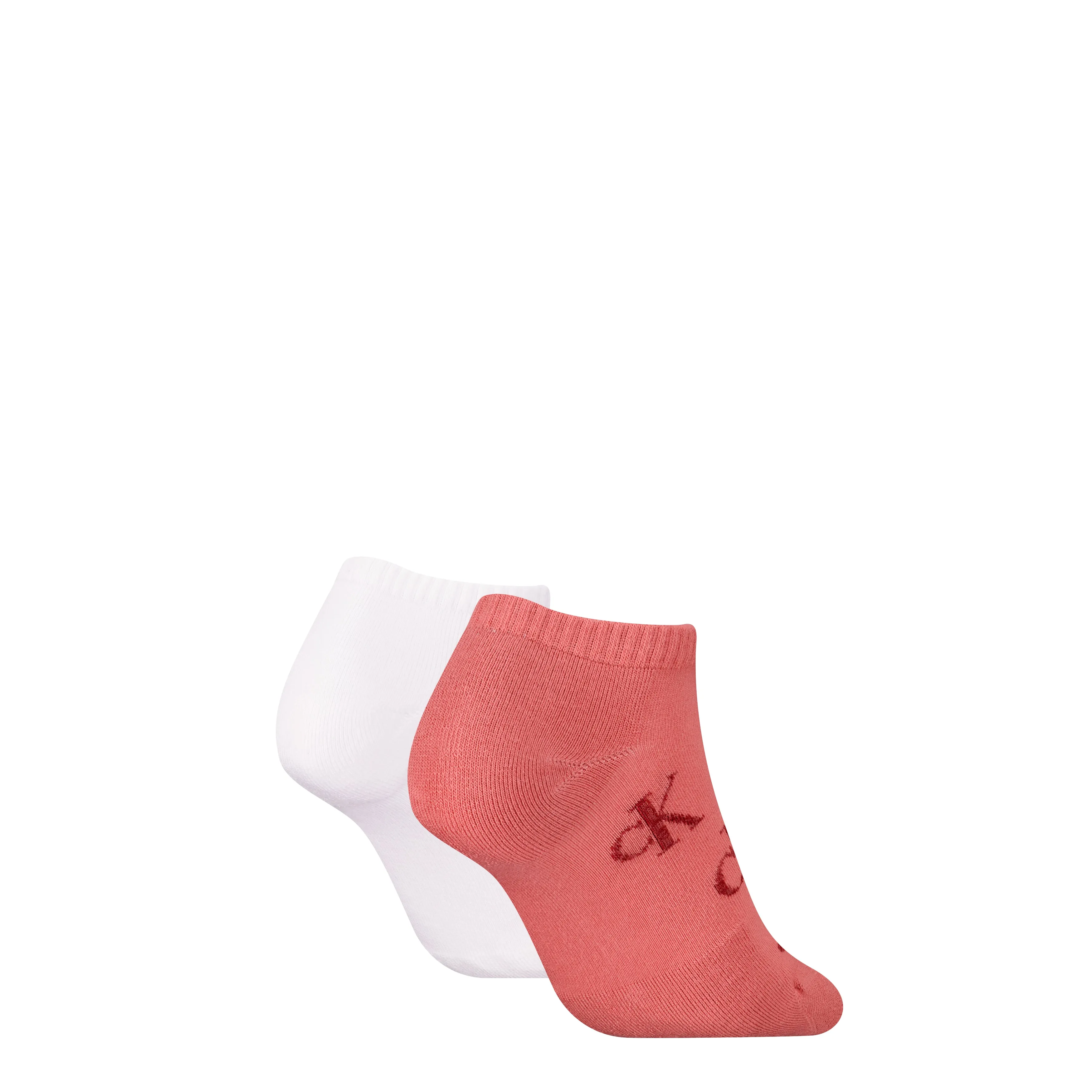 Calvin Klein 2 Pack Trainer Womens Ankle Socks Pink/White sold by House of Slippers product image thumbnail 2