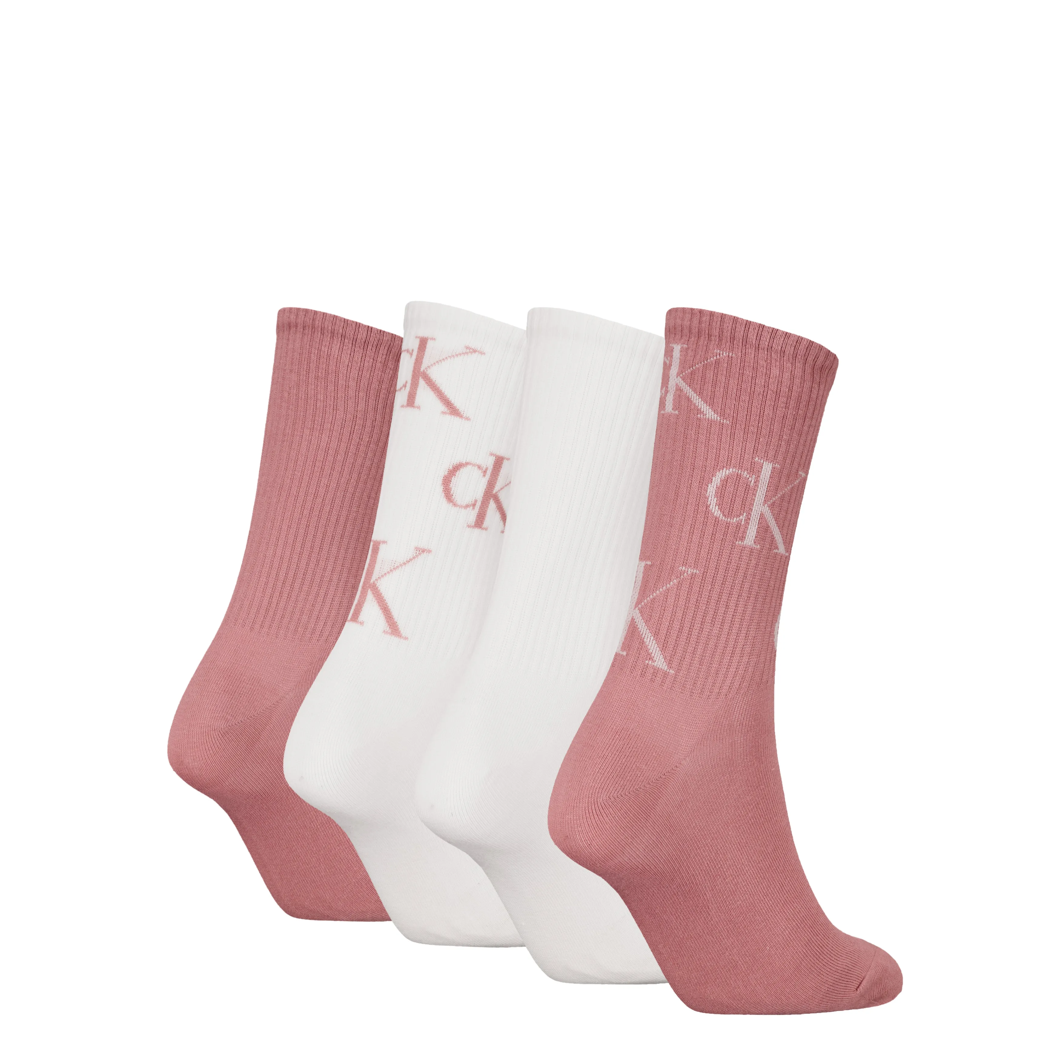 Calvin Klein 4 Pack Giftboxed Trainer Womens Crew Socks Pink Combo sold by House of Slippers product image thumbnail 3