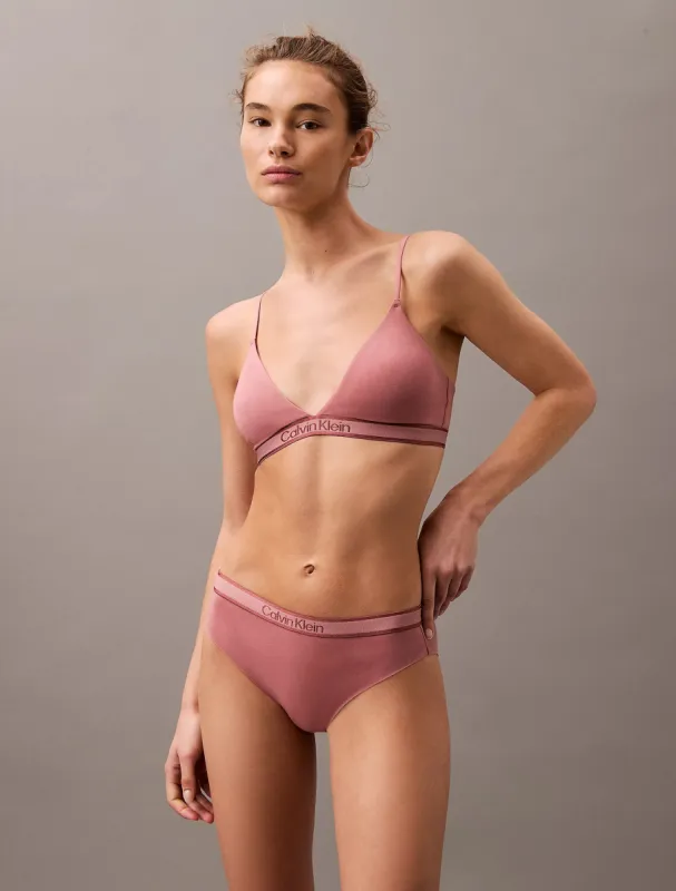 Calvin Klein TONAL LOGO COTTON Womens Bikinis Red Grape W/ Apple Butter Logo made by Calvin Klein