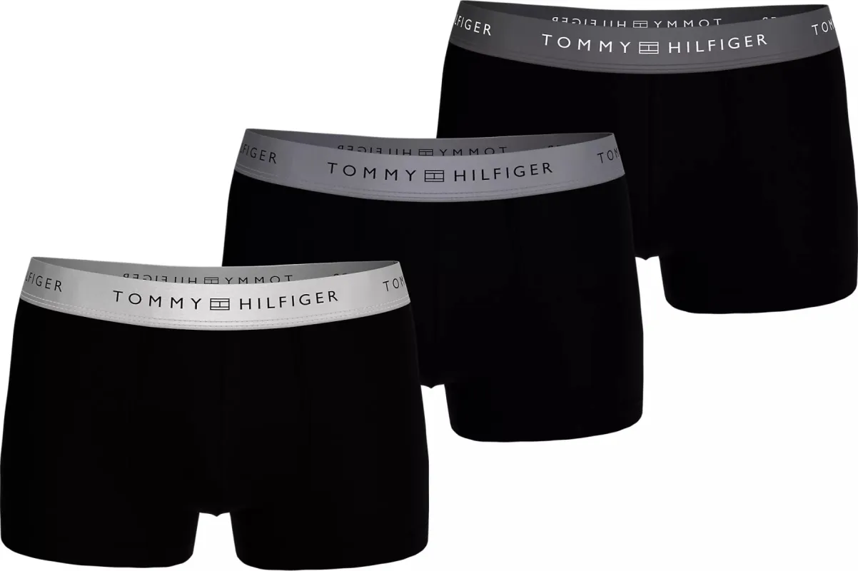 Tommy Hilfiger SIGNATURE COTTON Mens 3 Pack Trunks Black made by Tommy Hilfiger