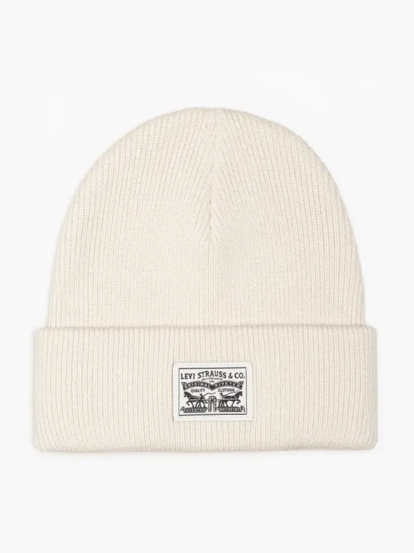 Levi's BACKPATCH BEANIE Womens Cream sold by House of Slippers