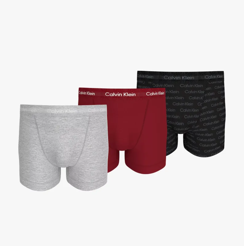 Calvin Klein HOLIDAY COTTON STRETCH Mens 3 Pack Trunks Multicoloured sold by House of Slippers