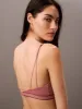 Calvin Klein TONAL LOGO COTTON Womens Bralette Red Grape W/ Apple Butter Logo sold by House of Slippers