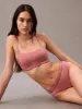 Calvin Klein TONAL LOGO COTTON Womens Bralette Red Grape W/ Apple Butter Logo sold by House of Slippers
