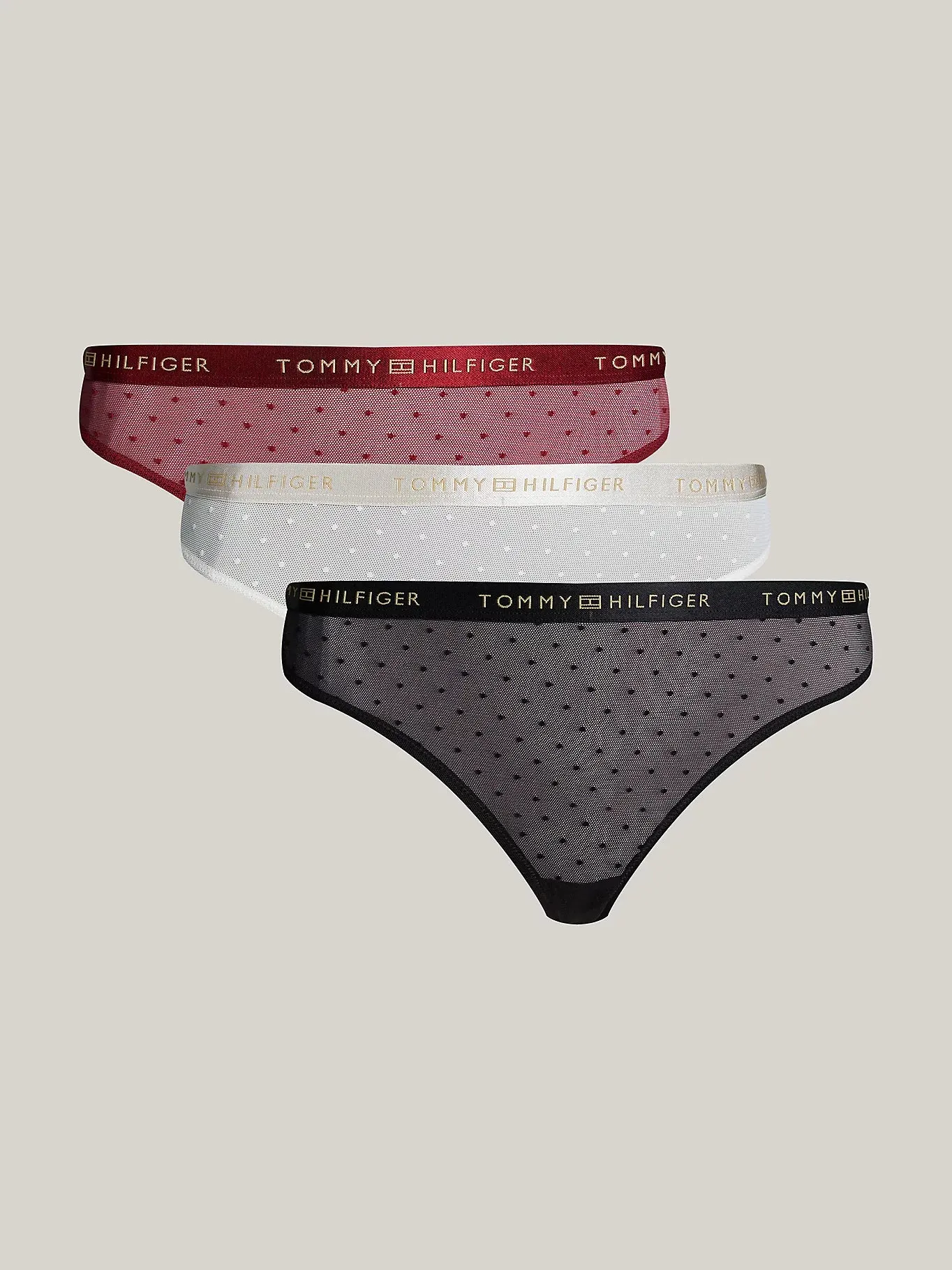 Tommy Hilfiger GIFT UNDERWEAR Womens 3 Pack Thongs Multicoloured sold by House of Slippers