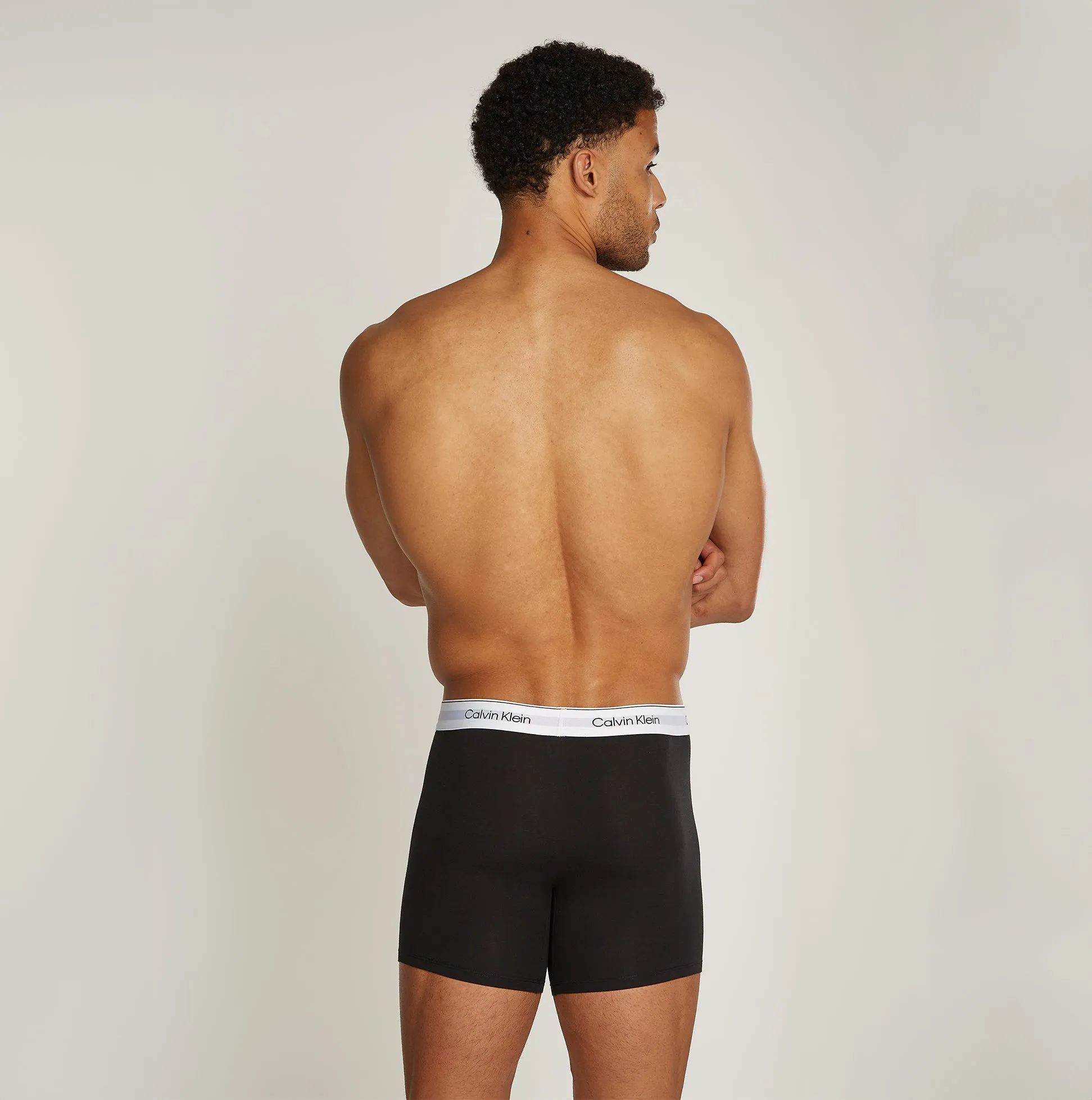 Calvin Klein MODERN COTTON STRETCH Mens 3 Pack Boxer Briefs Black/White sold by House of Slippers product image thumbnail 3