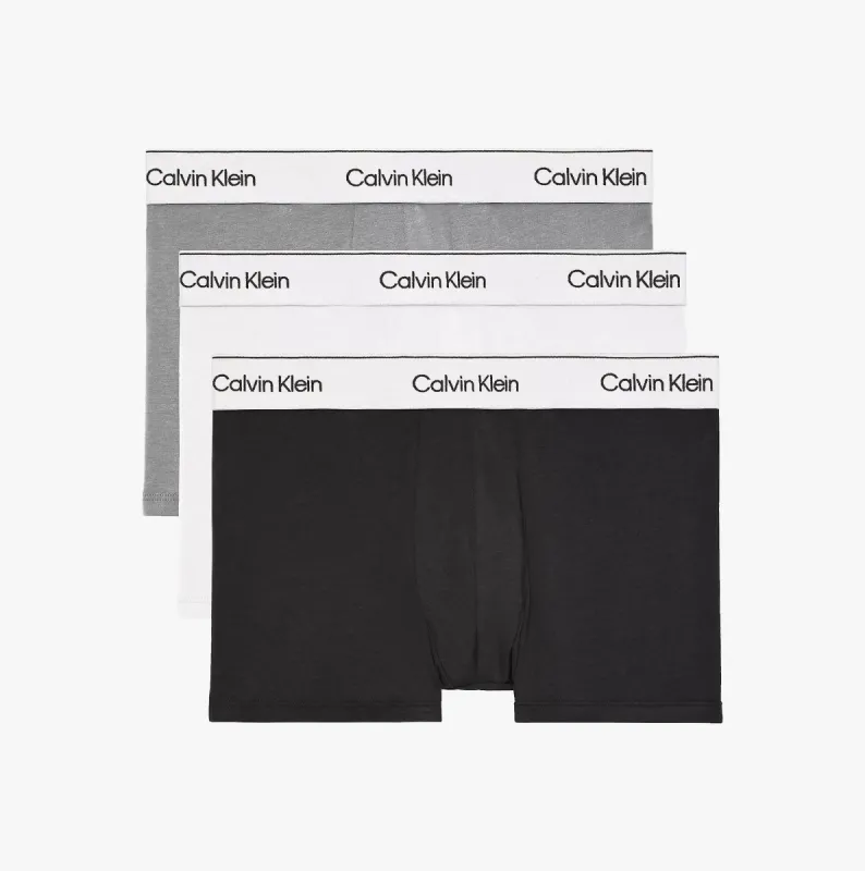 Calvin Klein MODERN COTTON Mens 3 Pack Trunks Multicoloured sold by House of Slippers