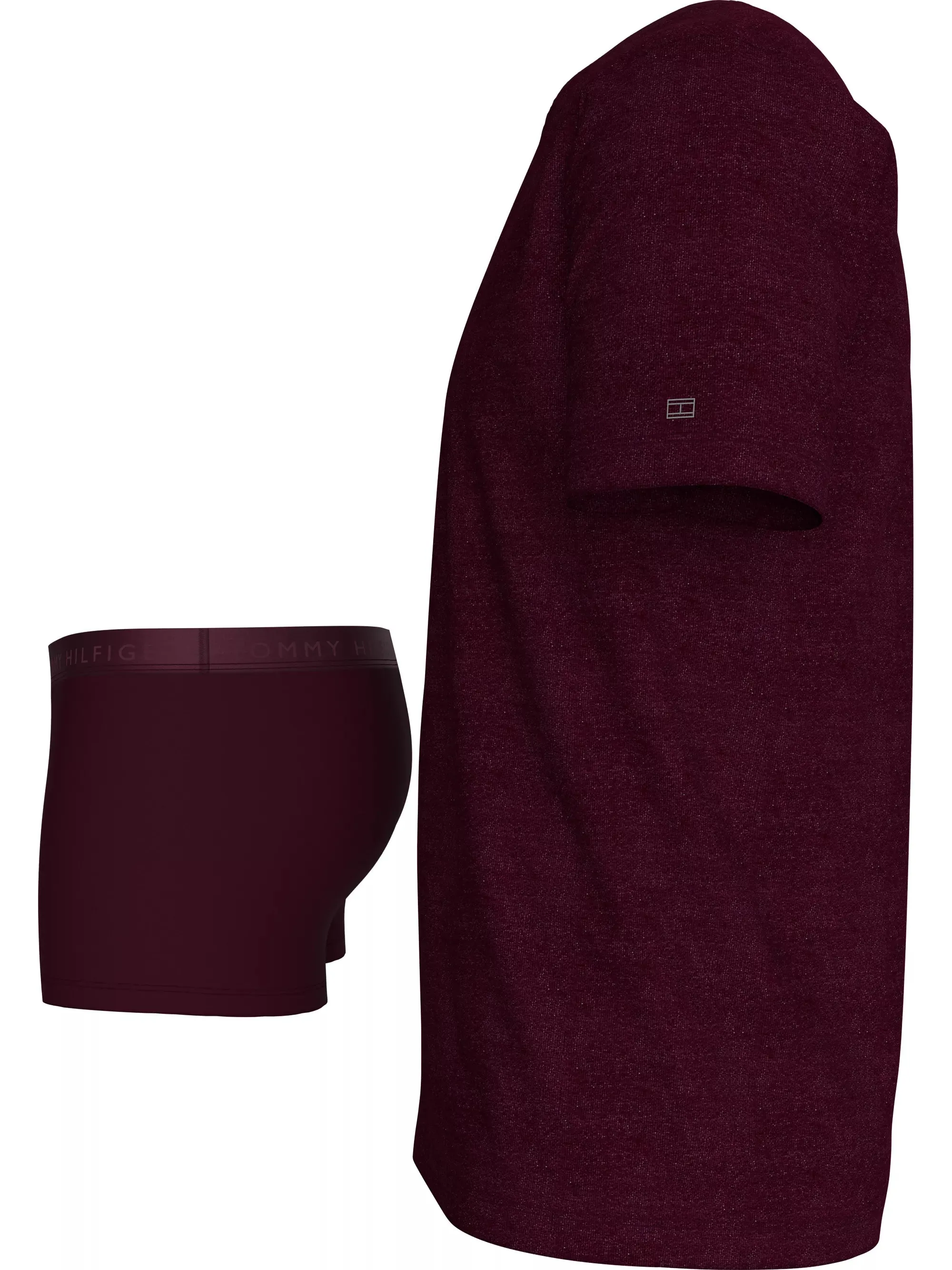 Tommy Hilfiger EVERYDAY LUXE Mens Trunk & Tee Deep Burg/Deep Burg sold by House of Slippers product image thumbnail 2