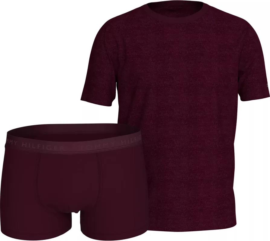 Tommy Hilfiger EVERYDAY LUXE Mens Trunk & Tee Deep Burg/Deep Burg made by Tommy Hilfiger