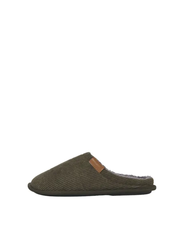 Jack & Jones CORDIE Mens Mule Slippers Anthracite sold by House of Slippers