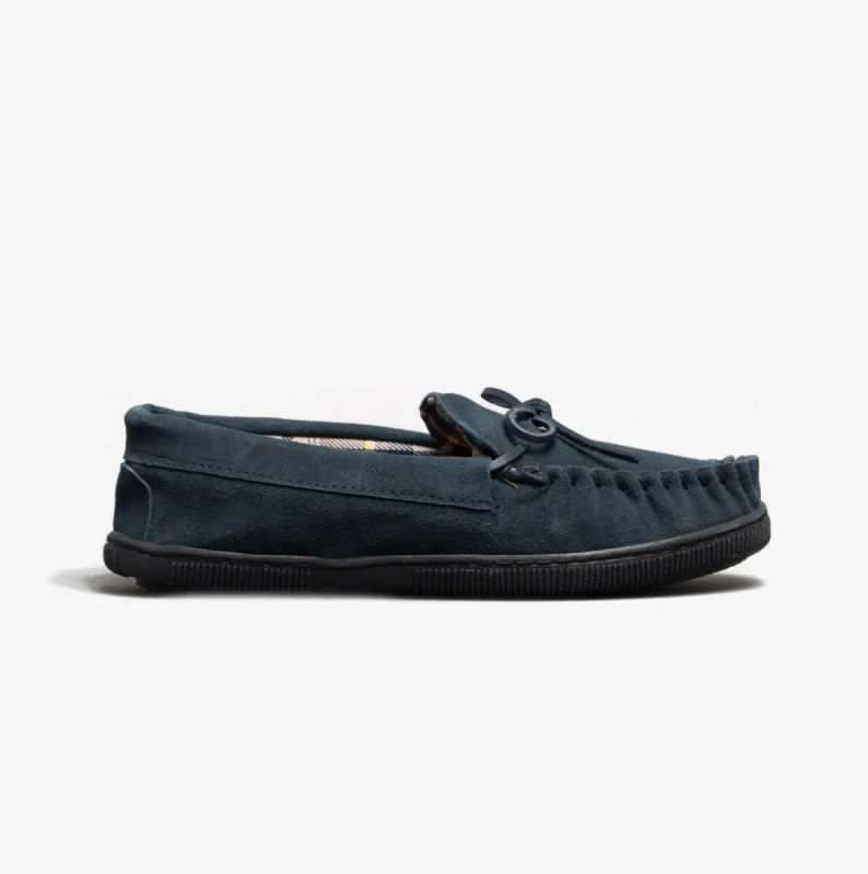 Mirak ALBERTA Mens Moccasin Slippers Navy sold by House of Slippers