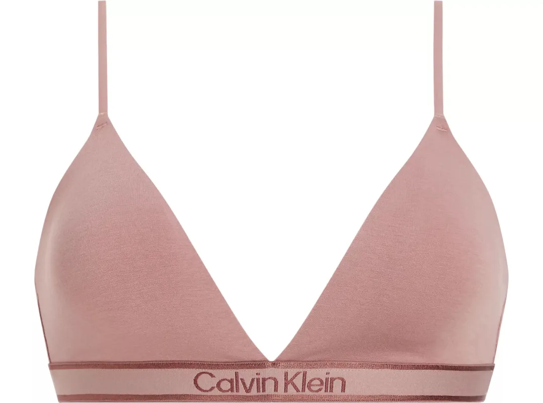 Calvin Klein TONAL LOGO COTTON Womens Triangle Bra Red Grape W/ Apple Butter Logo sold by House of Slippers
