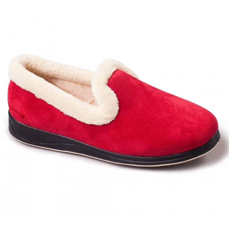 Padders REPOSE Womens (EE Fit) Full Slippers Red sold by House of Slippers