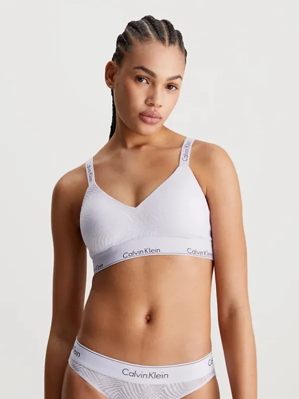 Calvin Klein MODERN LACE Lined Bralette Womens Lavender Blue sold by House of Slippers