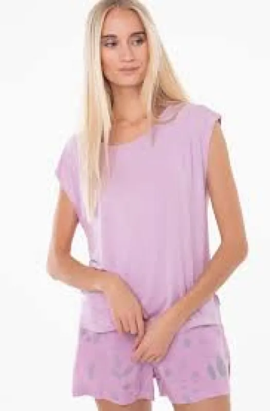 Calvin Klein ULTRA LIGHT Wide Neck Lounge T-Shirt Womens Subtle Bloom made by Calvin Klein