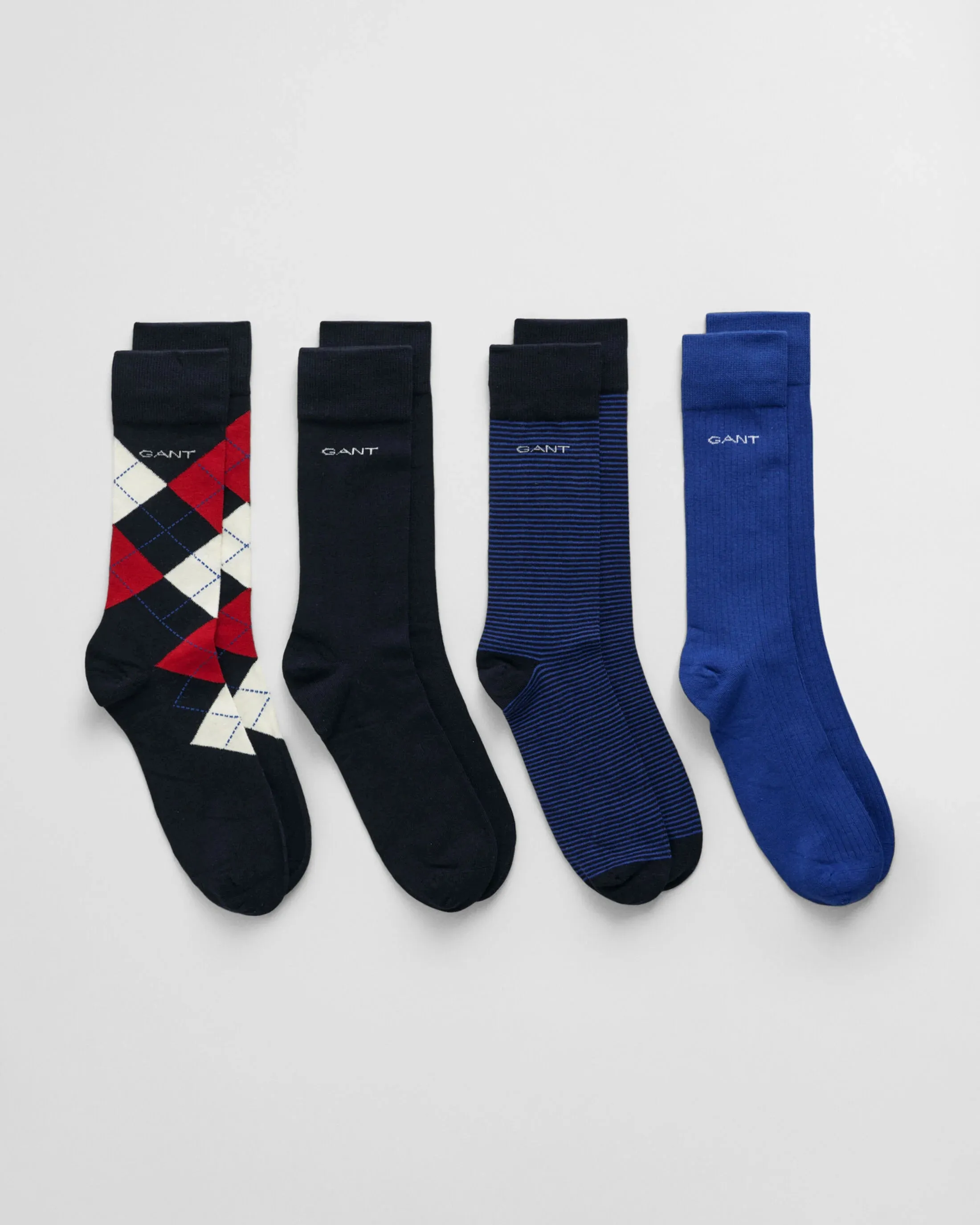 GANT ARGYLE STRIPE Mens 4-Pack Socks Marine sold by House of Slippers