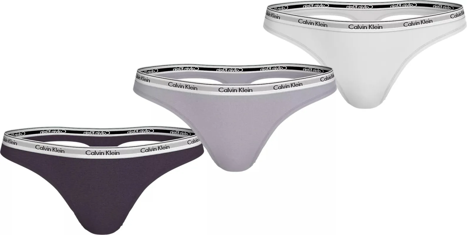 Calvin Klein MODERN LOGO Womens 3 Pack Thongs Multicoloured sold by House of Slippers