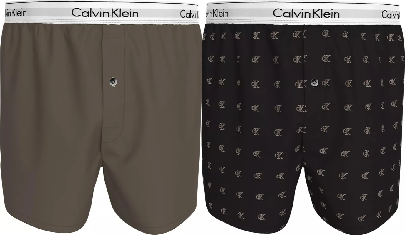 MODERN COTTON STRETCH Mens 2 Pack Boxer Slims Multicoloured sold by House of Slippers