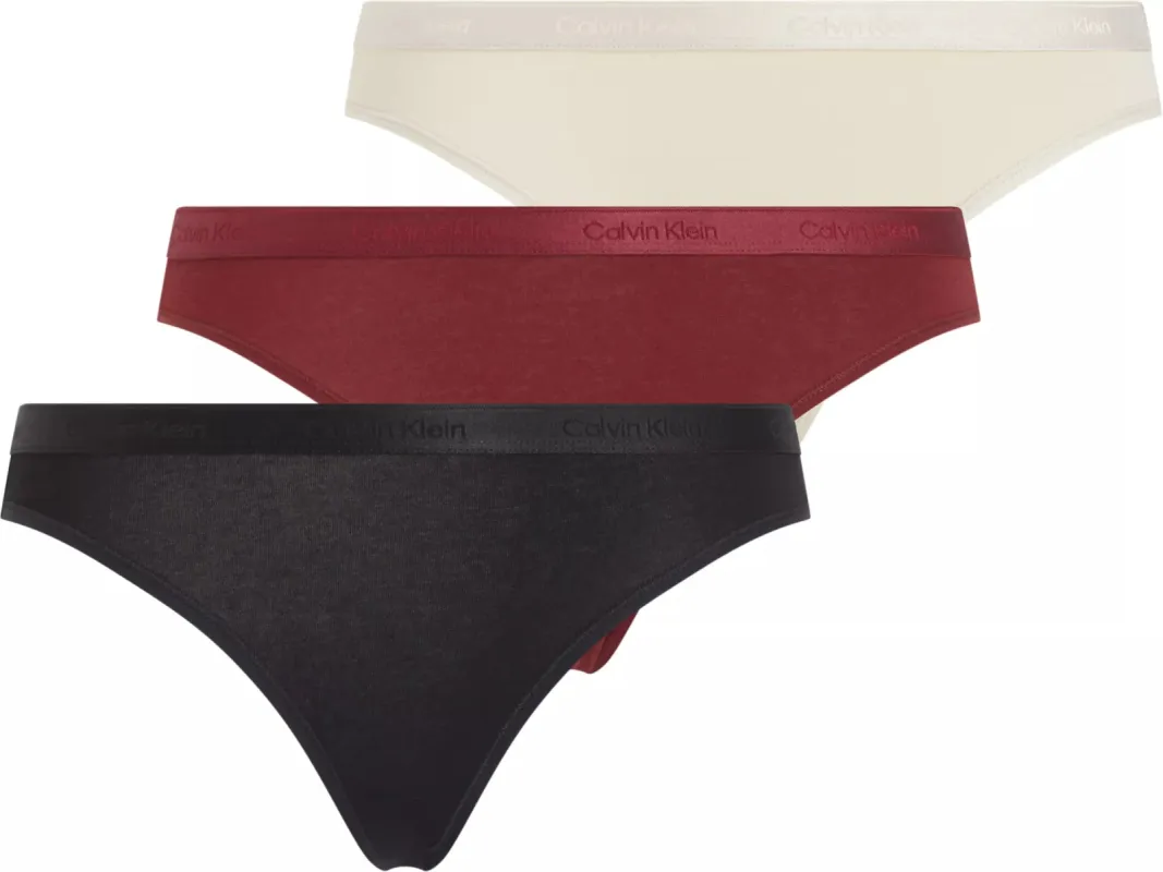 Calvin Klein MODERN LOGO HOLIDAY Womens 3 Pack Bikinis Multicoloured sold by House of Slippers