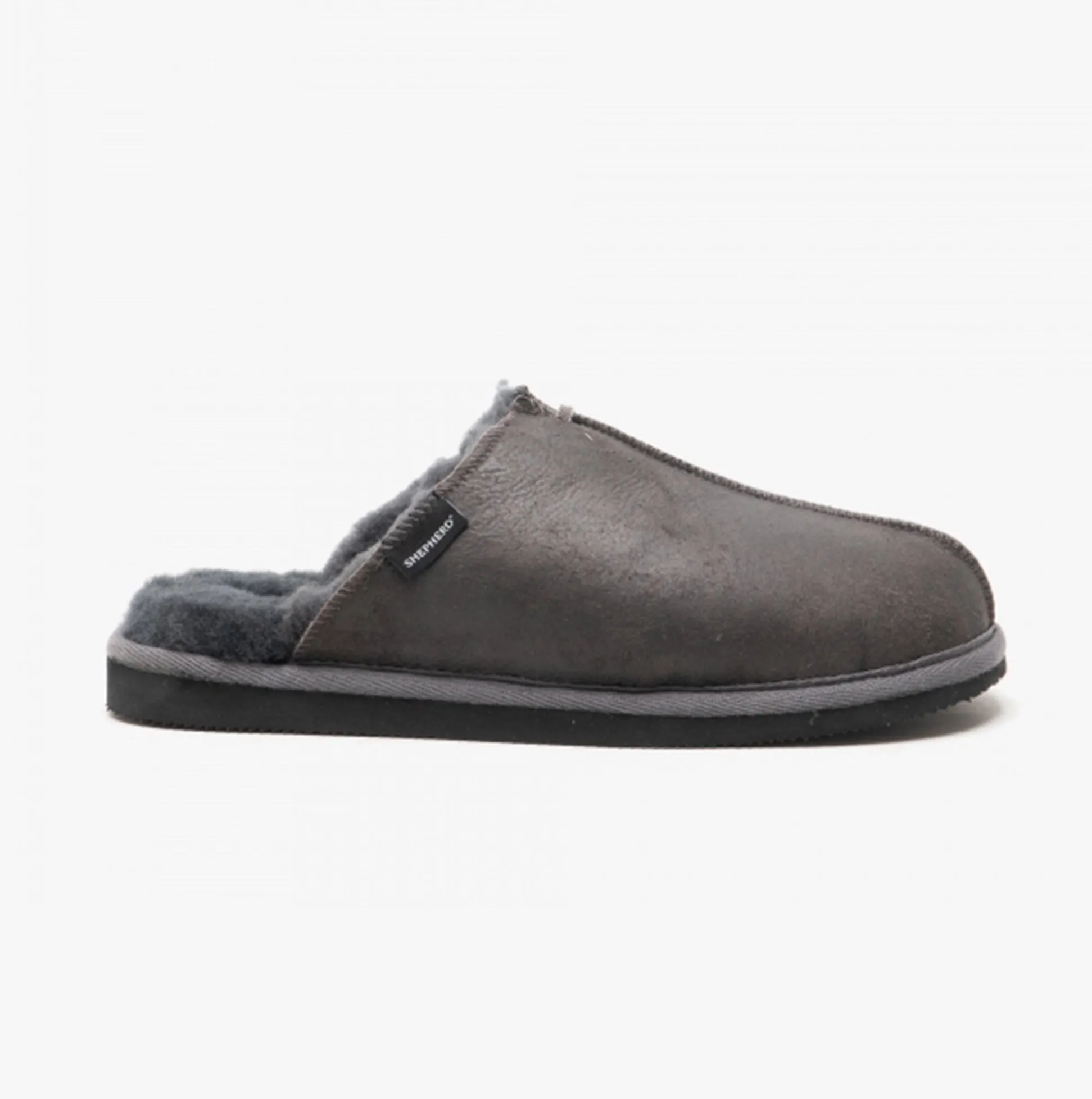 Shepherd HUGO Mens Sheepskin Mules Antique/Asphalt sold by House of Slippers
