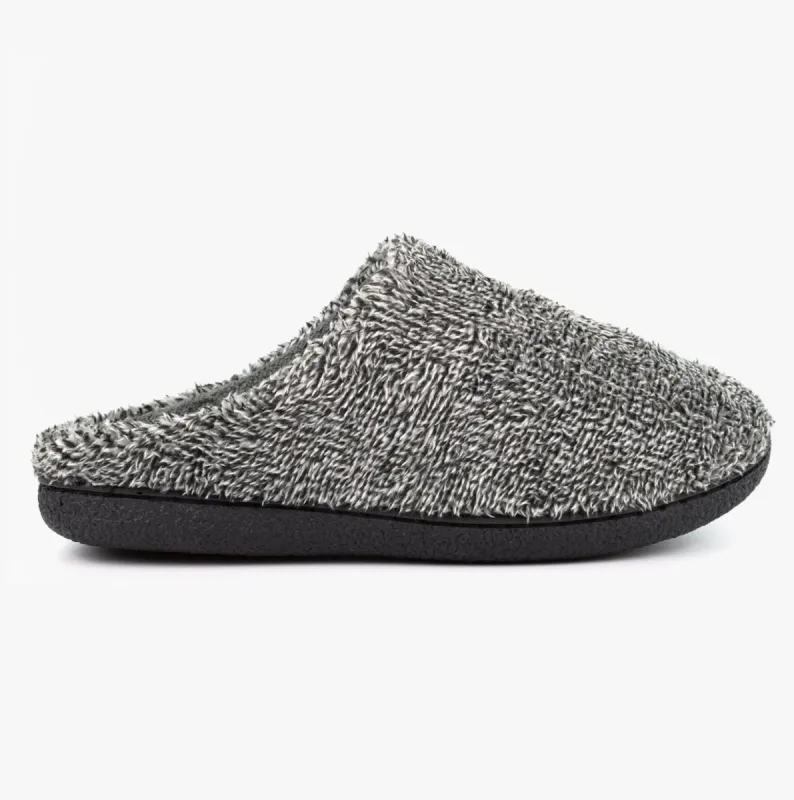 NOAH Mens Plush Velour Mule Slippers Grey sold by House of Slippers